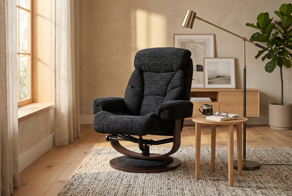 Contemporary Euro Recliner | Plush Cushioning | With Ottoman