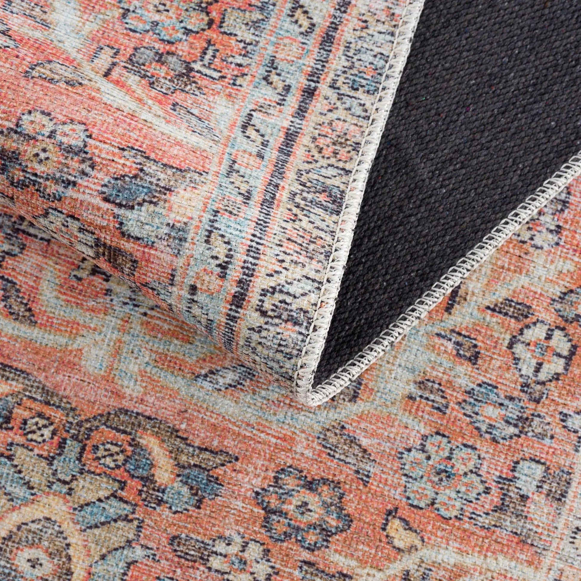 Urpi Rose & Blue Washable Area Rug from PriceLows™