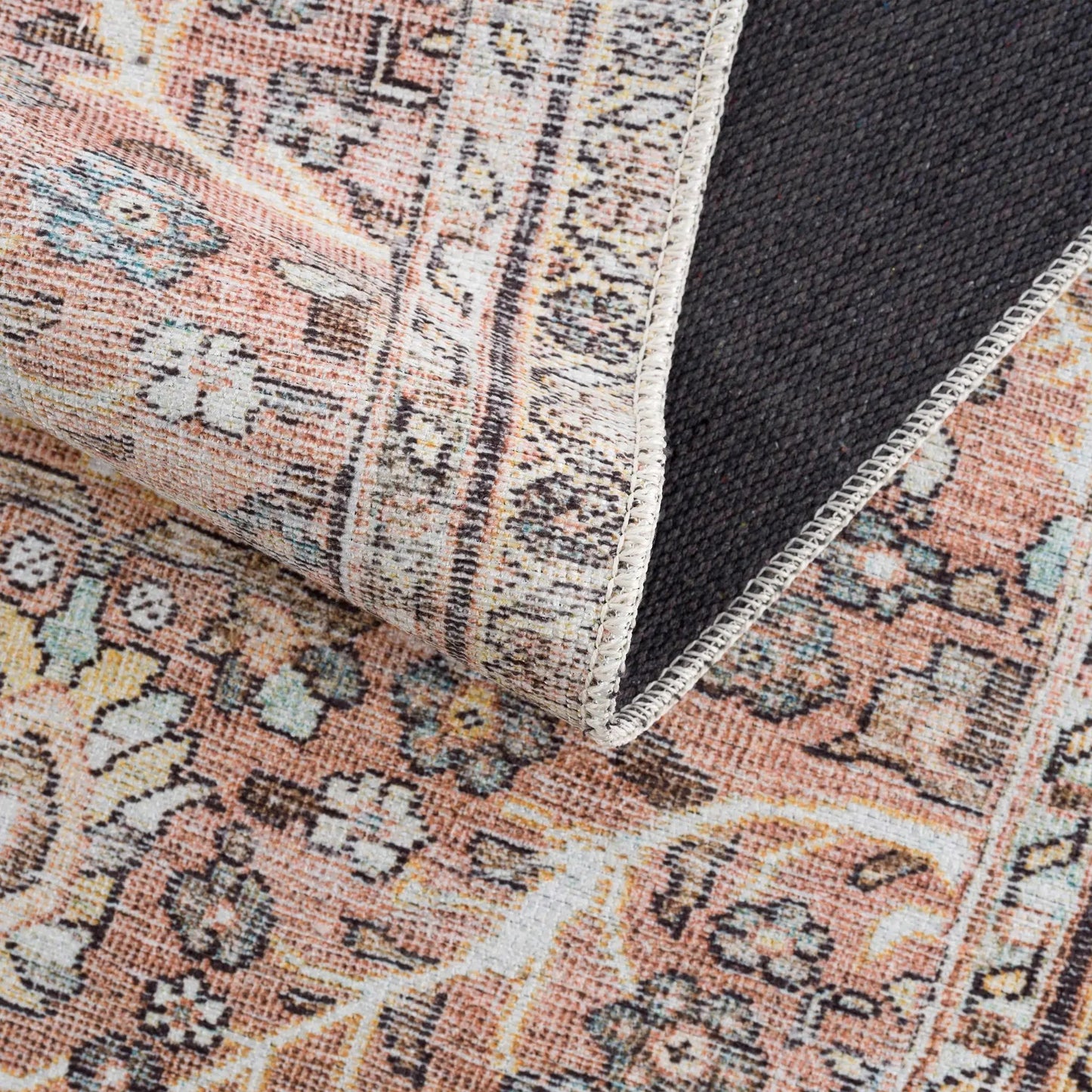 Urpi Rose & Brown Washable Area Rug from PriceLows™