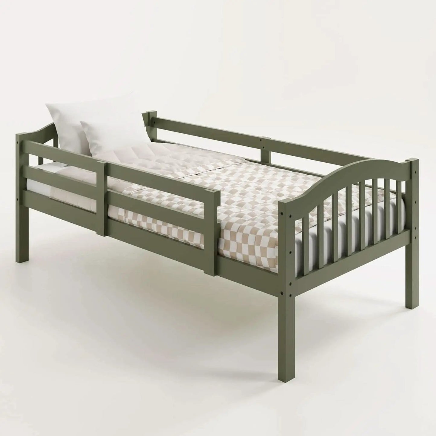 Olive Twin Over Twin Bunk Bed Converts To Two Beds from PriceLows™