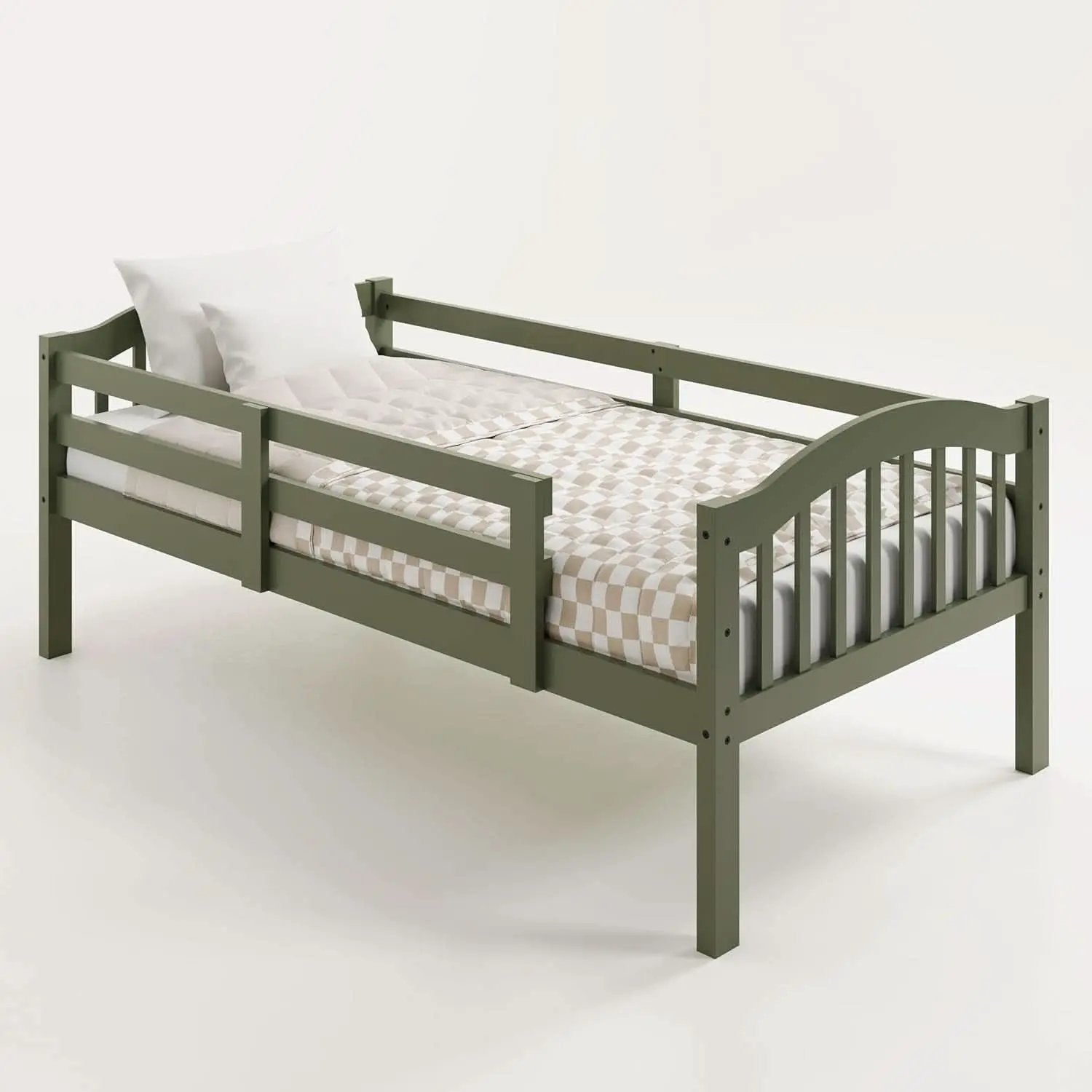 Olive Twin Over Twin Bunk Bed Converts To Two Beds from PriceLows™