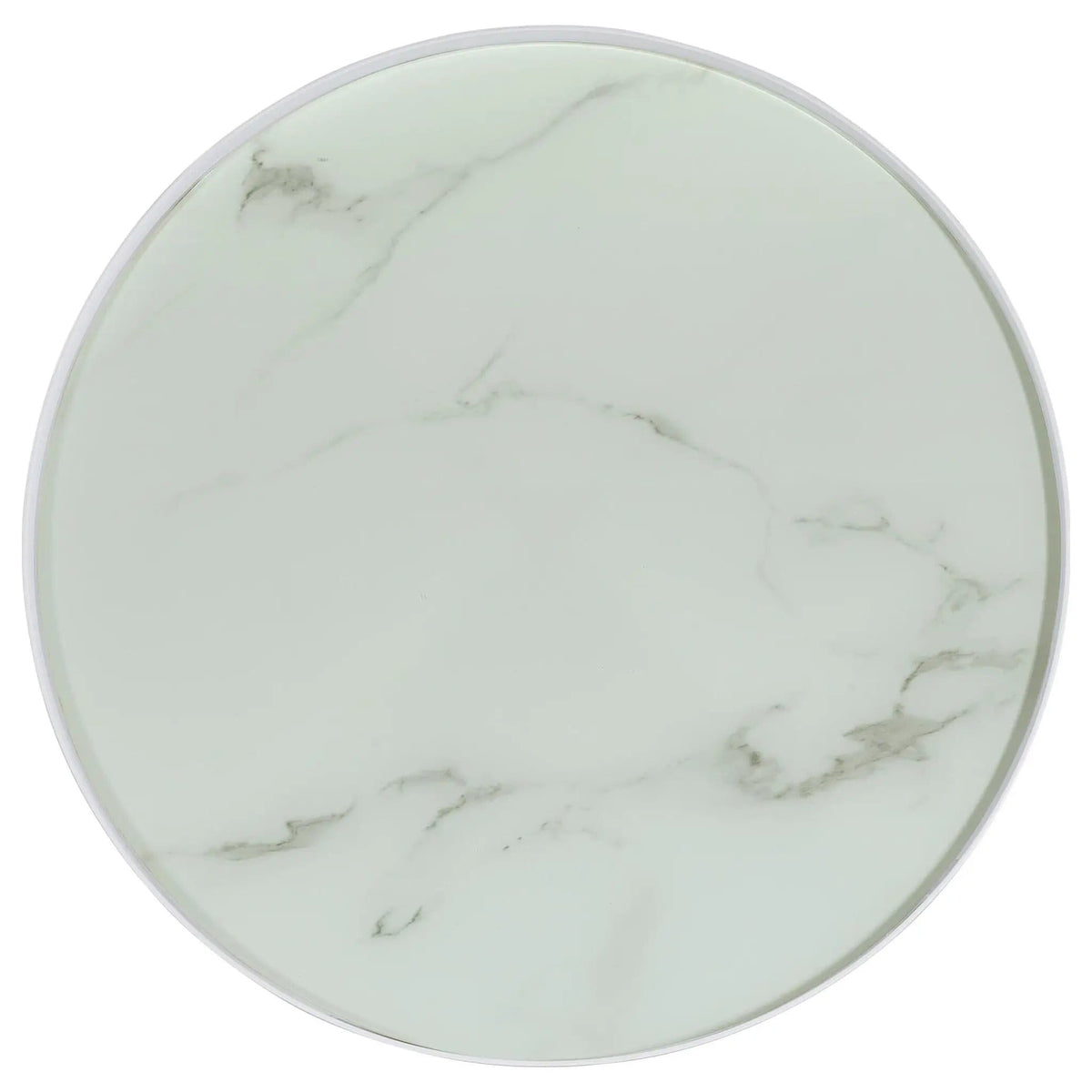 Briggs 2-piece Round Coffee and End Table Set | 2-Piece Set | Marble & Tempered Glass | White