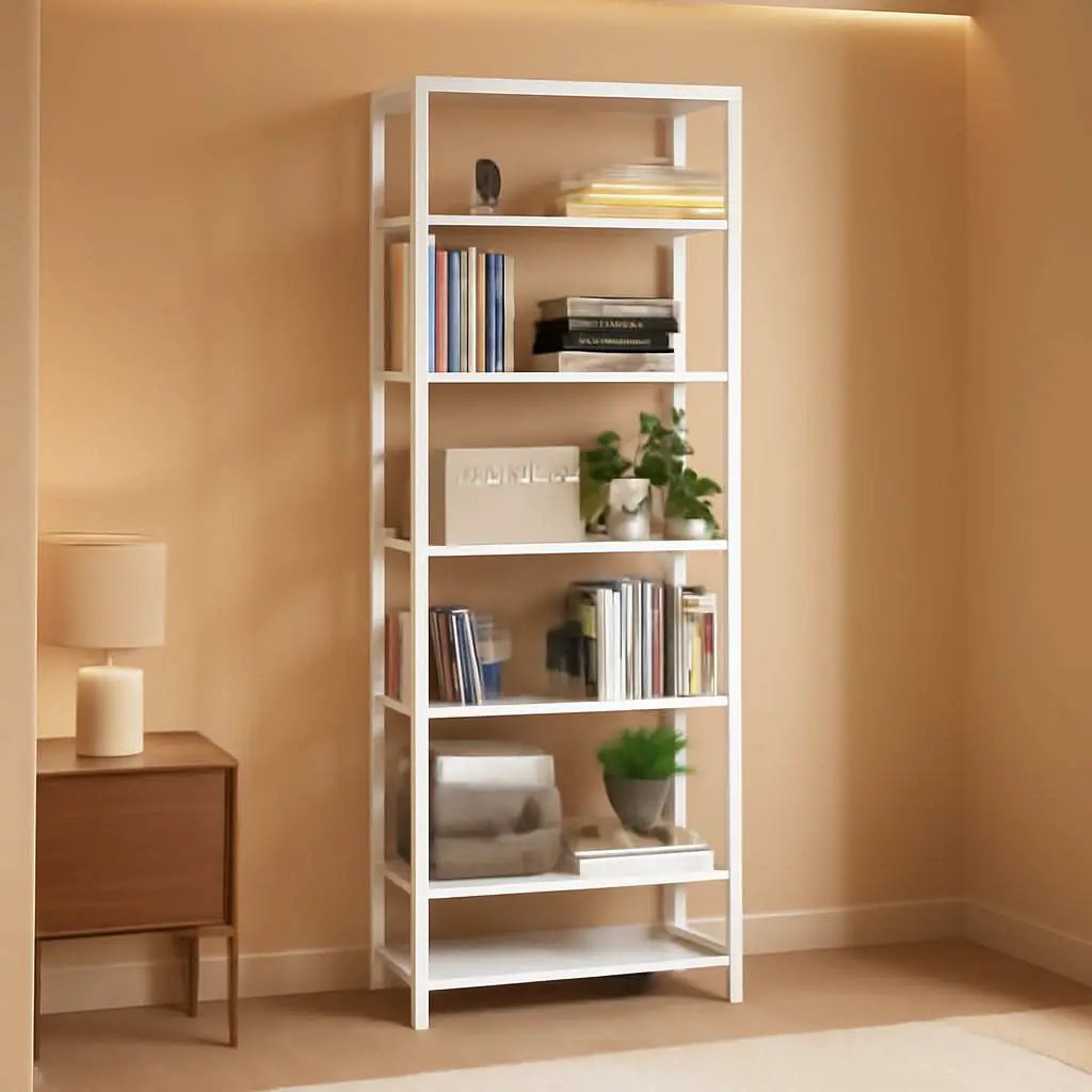 Adjustable 6 Tier Bamboo Bookshelf For Living Room Office Storage from PriceLows™
