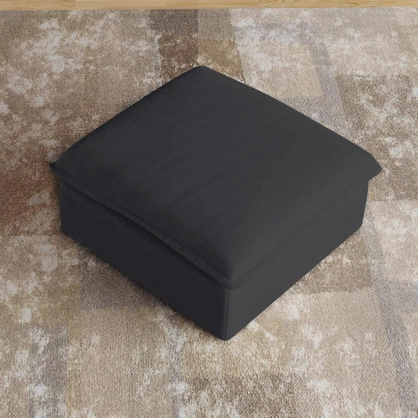 Black Storage Ottoman With Removable Cushion Covers from PriceLows™