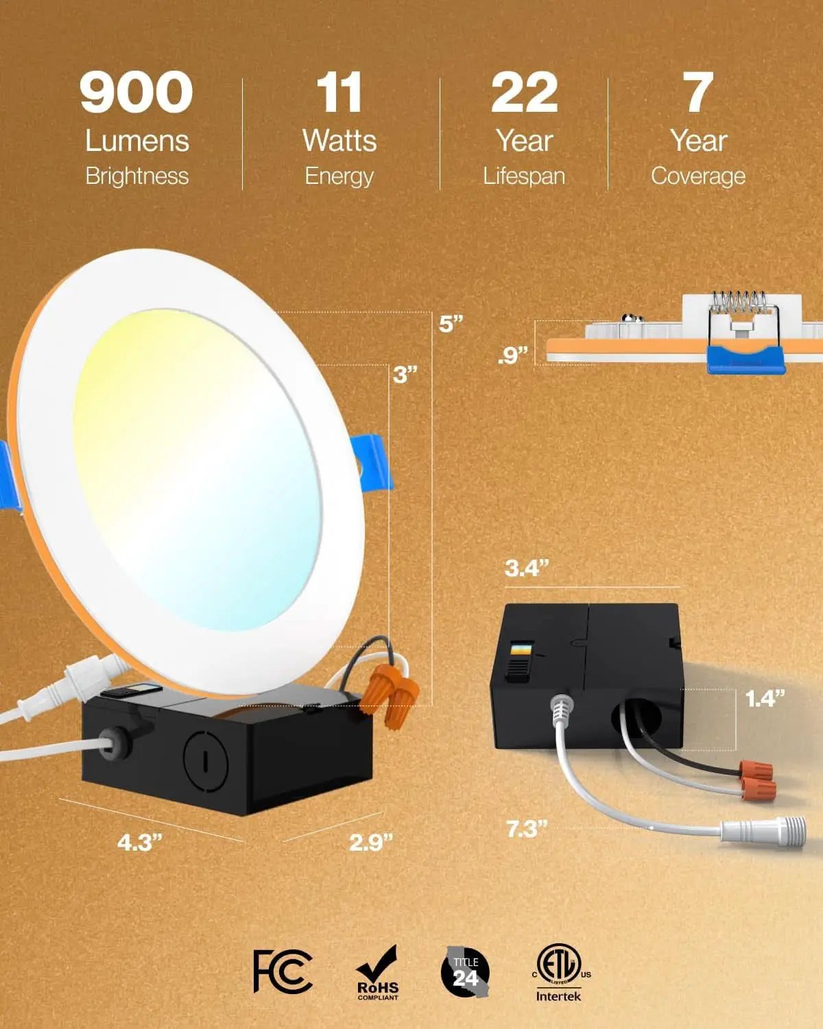Sunco 24-Pack 4 Inch Ultra Thin LED Recessed Ceiling Lights from PriceLows™