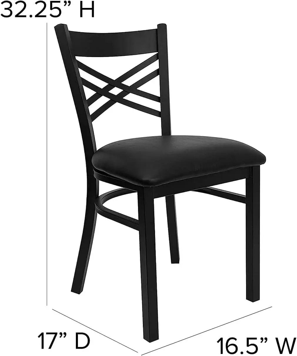 Hercules Series X Back Metal Armless Dining Chairs Black from PriceLows™