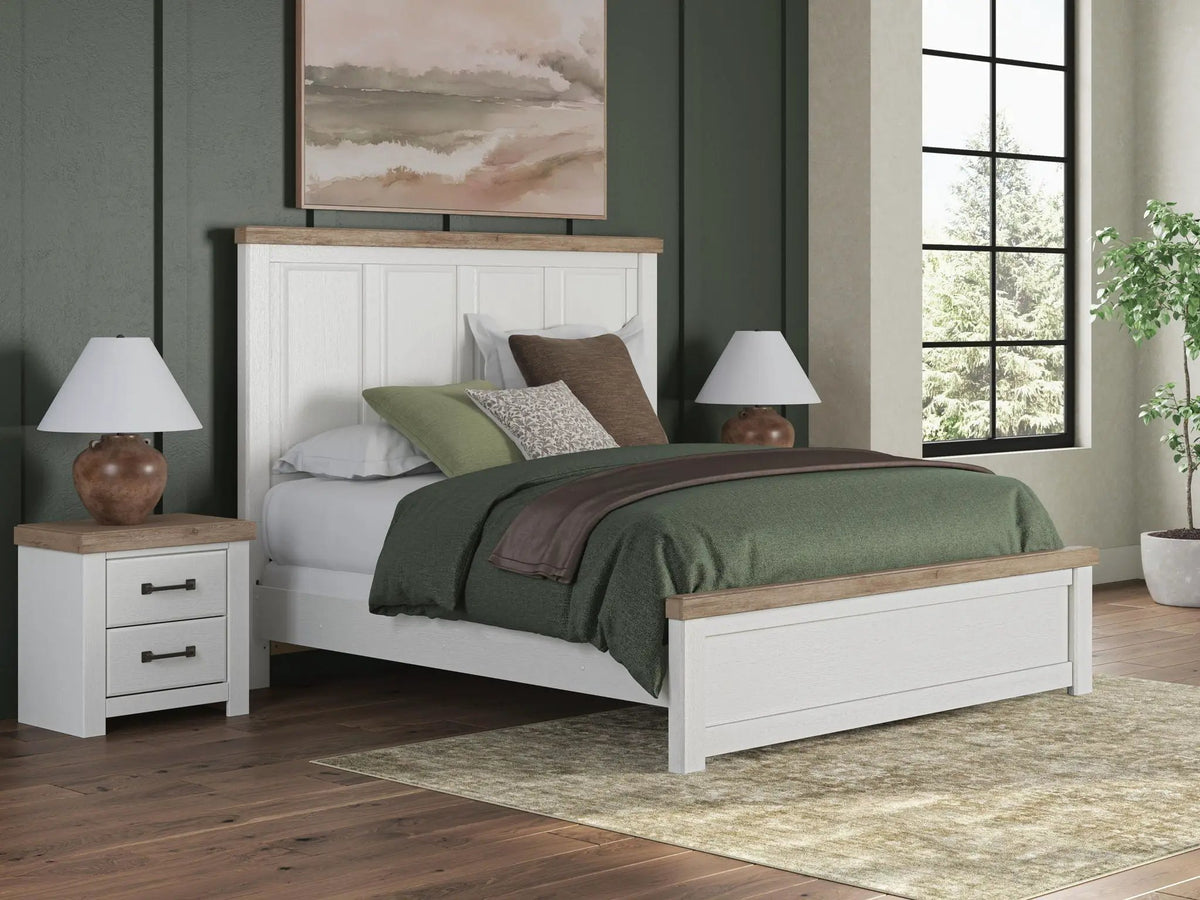 Panel Bed | White Finish | Farmhouse Style | King Size