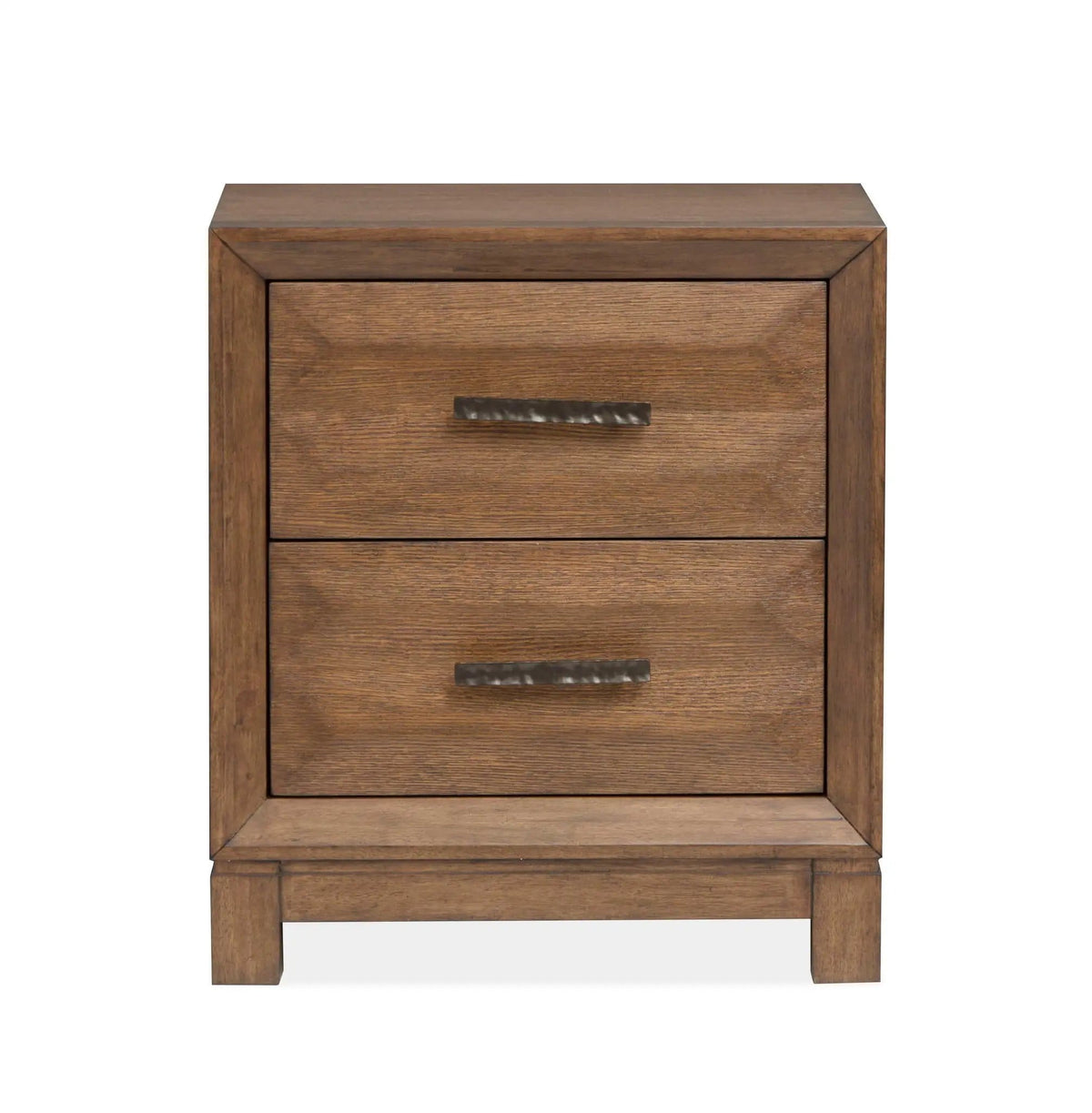 Callisto Drawer Nightstand Nightstands w/ Charging Station | 17 x 24 x 27.19 in | Oak Veneer | Bourbon Brown