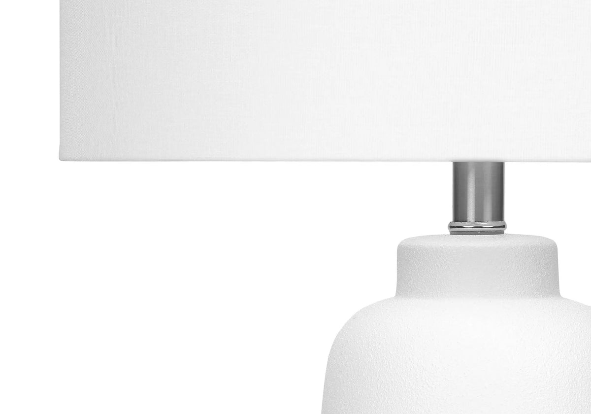 Cream Ceramic Table Lamp | Tapered Base | 26 Inch Height | 3-Way Rotary Switch
