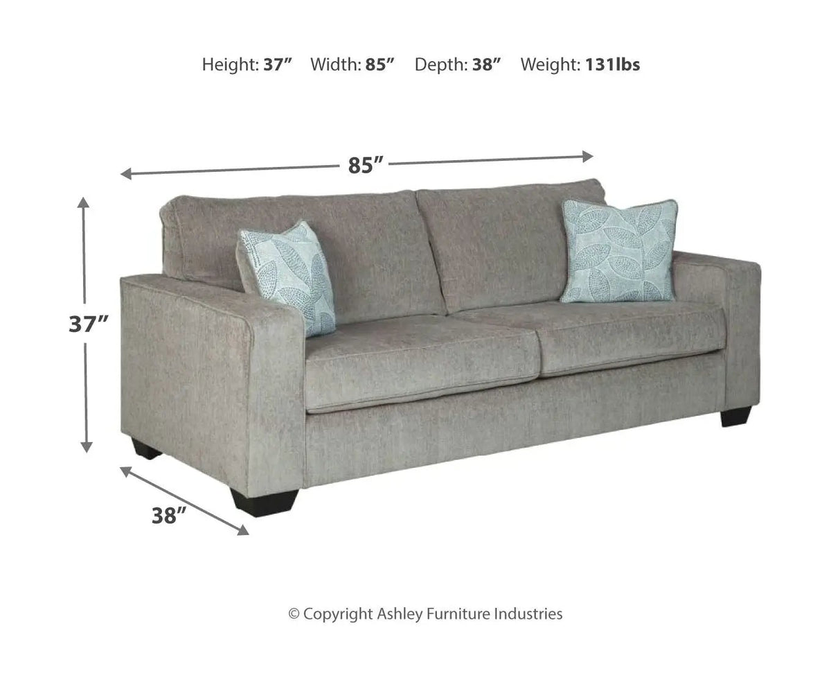 Altari Living Room Set | Stationary Chair And Ottoman | Richly Neutral Alloy | Striking Style