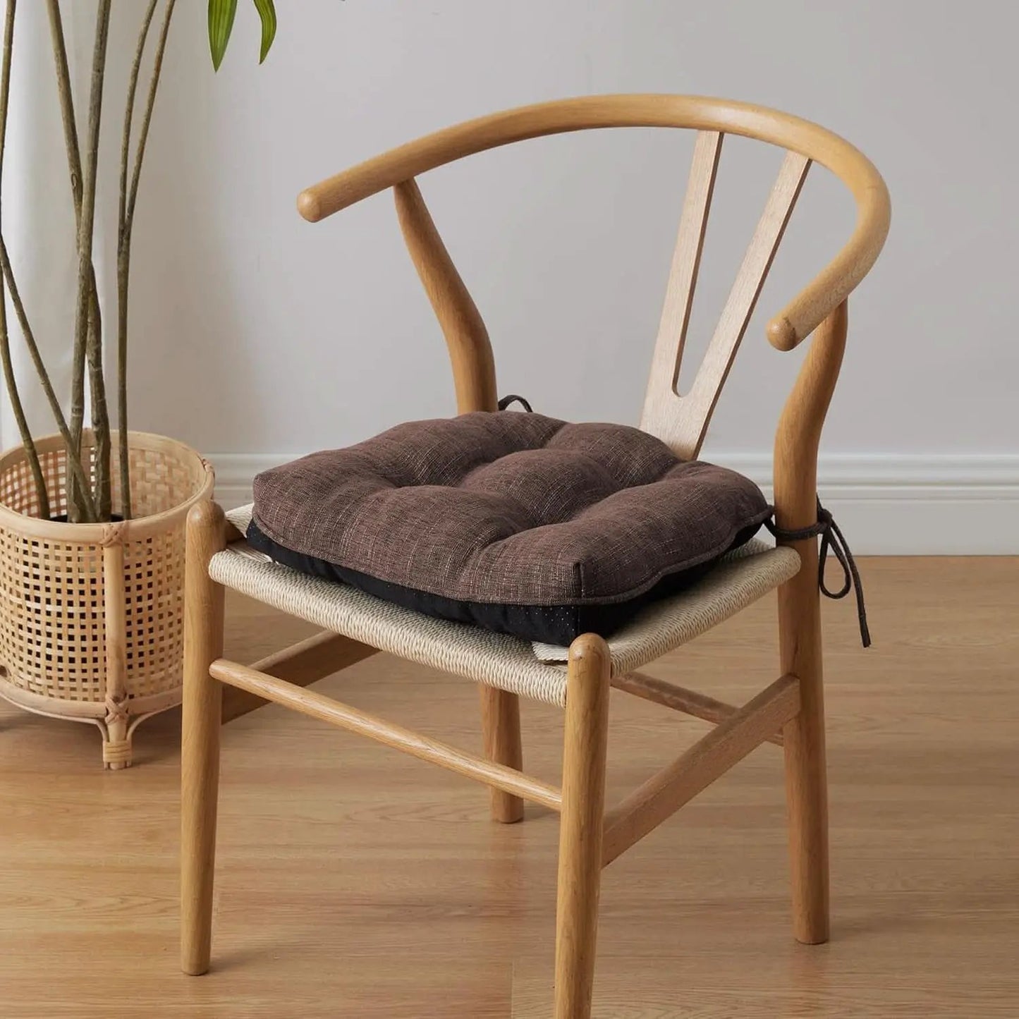 Tufted Memory Foam Dining Chair Cushions Set Of 4 Brown from PriceLows™