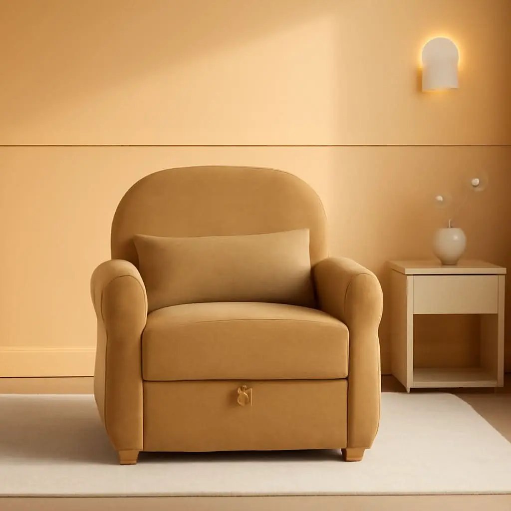Ginger Yellow 33.5 Inch Upholstered Accent Armchair from PriceLows™
