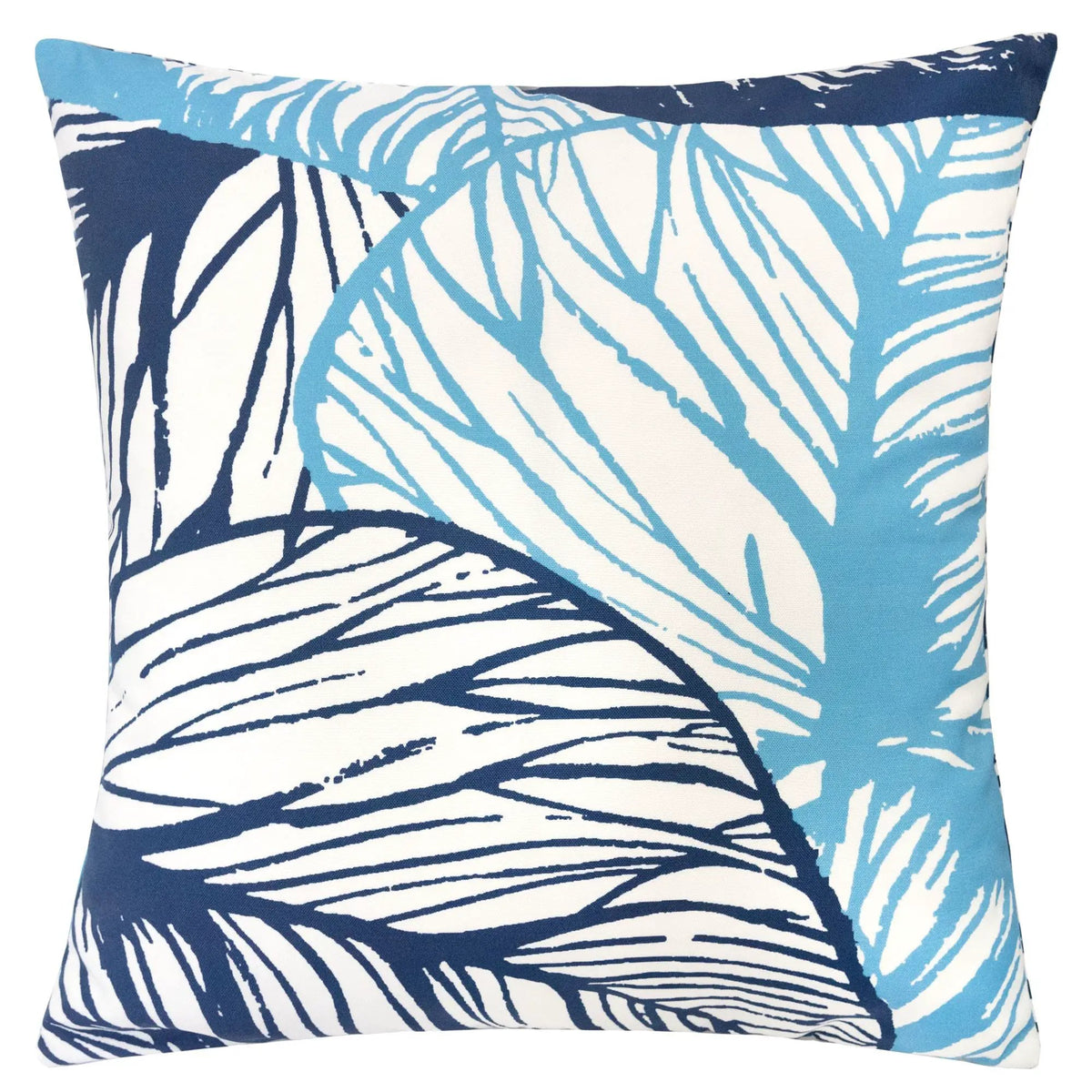 Leaf Vein Outdoor Pillow | Indigo | Mold And Mildew Resistant | Removable Cover