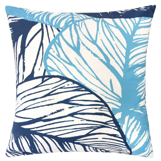 Leaf Vein Outdoor Pillow | Indigo | Mold And Mildew Resistant | Removable Cover