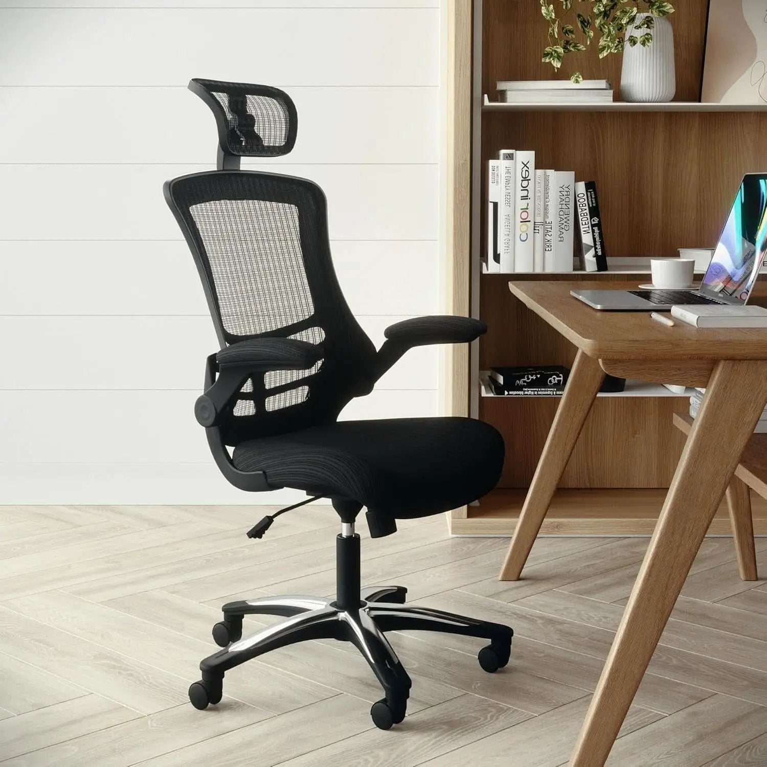 High Back Swivel Office Chair With Lumbar Support Black from PriceLows™