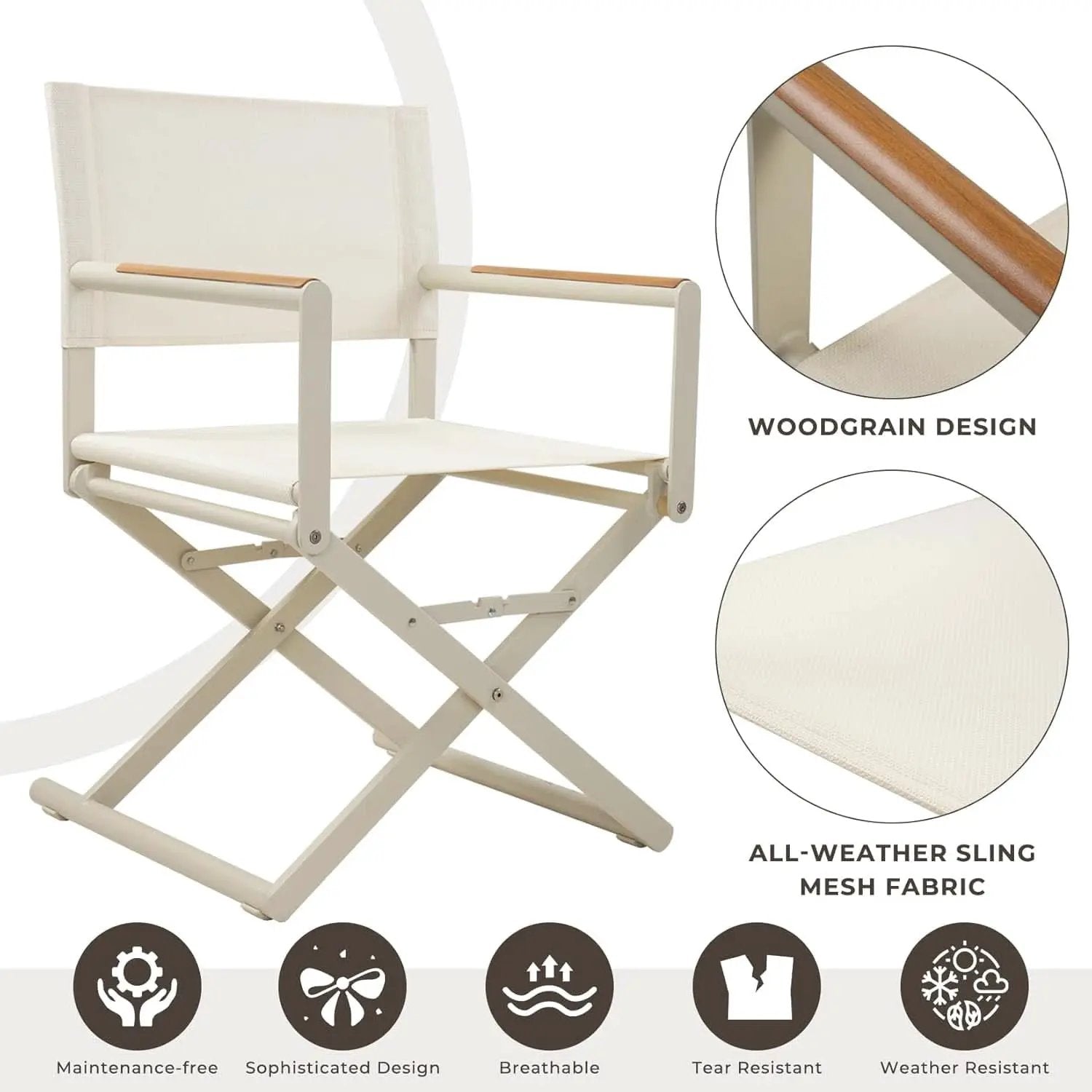11 Piece Outdoor Dining Set Apricot Sling Mesh Chairs With Wood Grain Expandable Table For 6 To 8 from PriceLows™