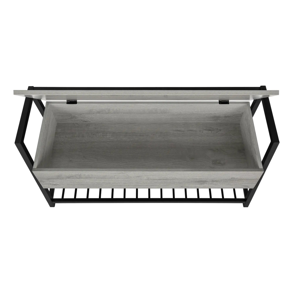 Flip-Top Storage Bench | Shoe Rack Combination | Contemporary Wood-Look Finish | 42 Inch Length