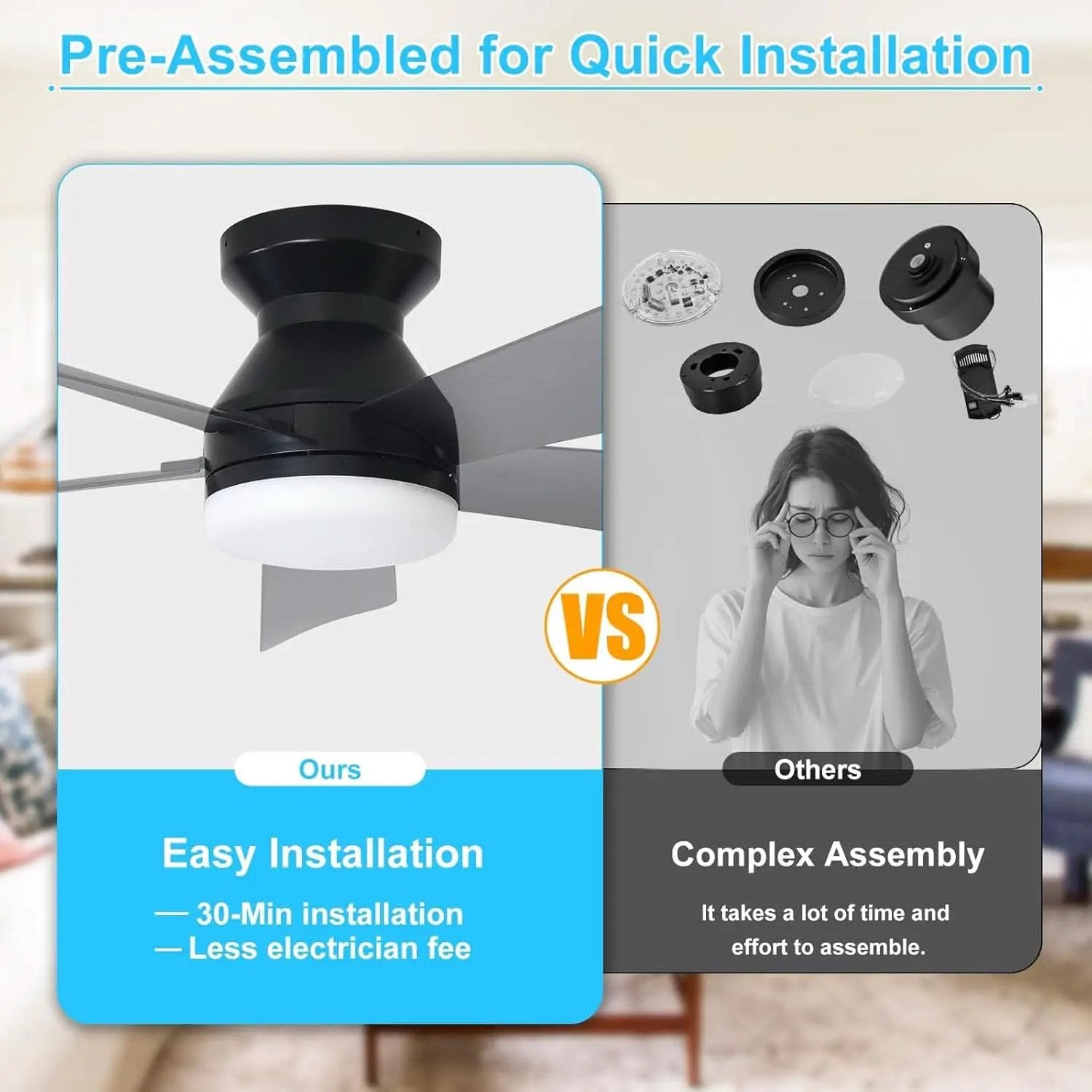42 Inch Ceiling Fan With Dimmable LED Light Remote from PriceLows™