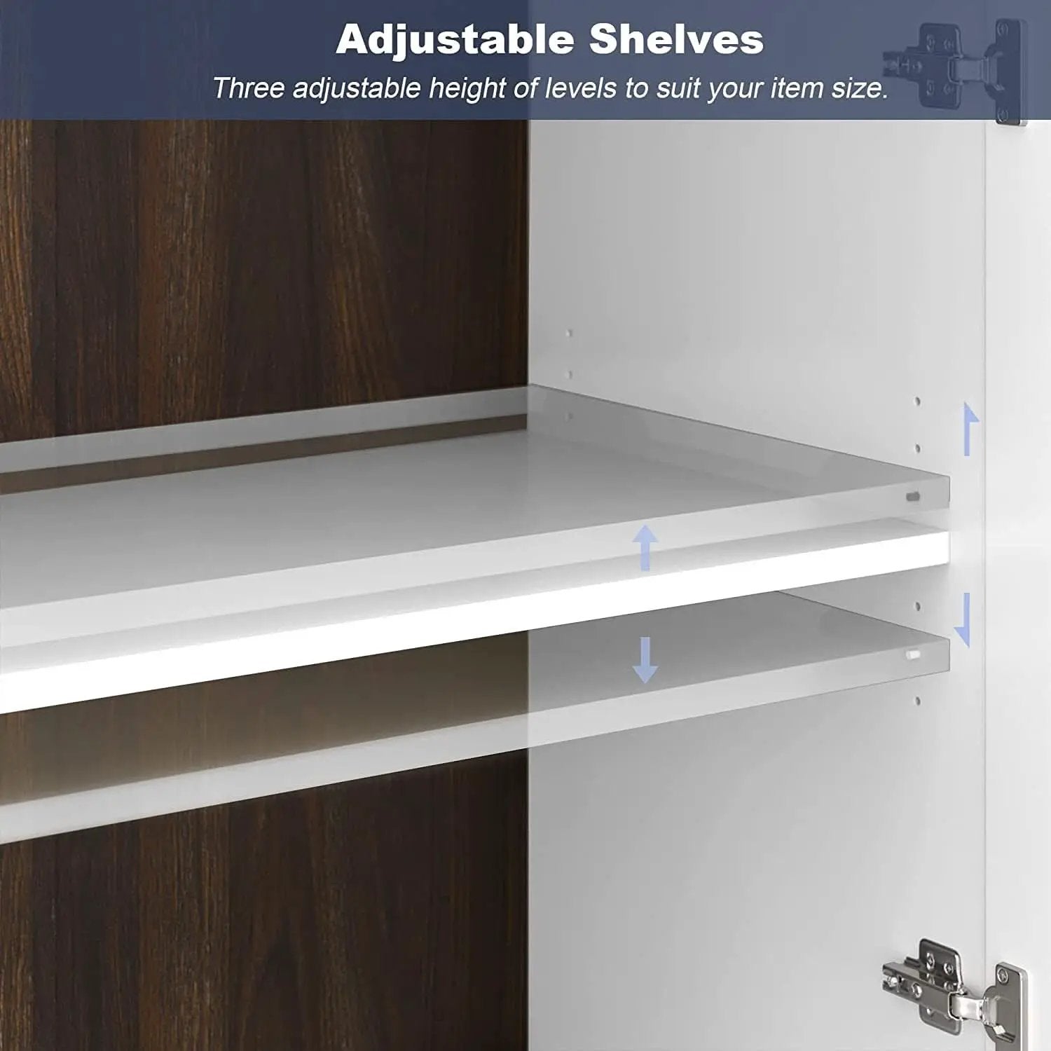 Brixston Modern Wood Glass Buffet Cabinet 64 Inch Wide from PriceLows™