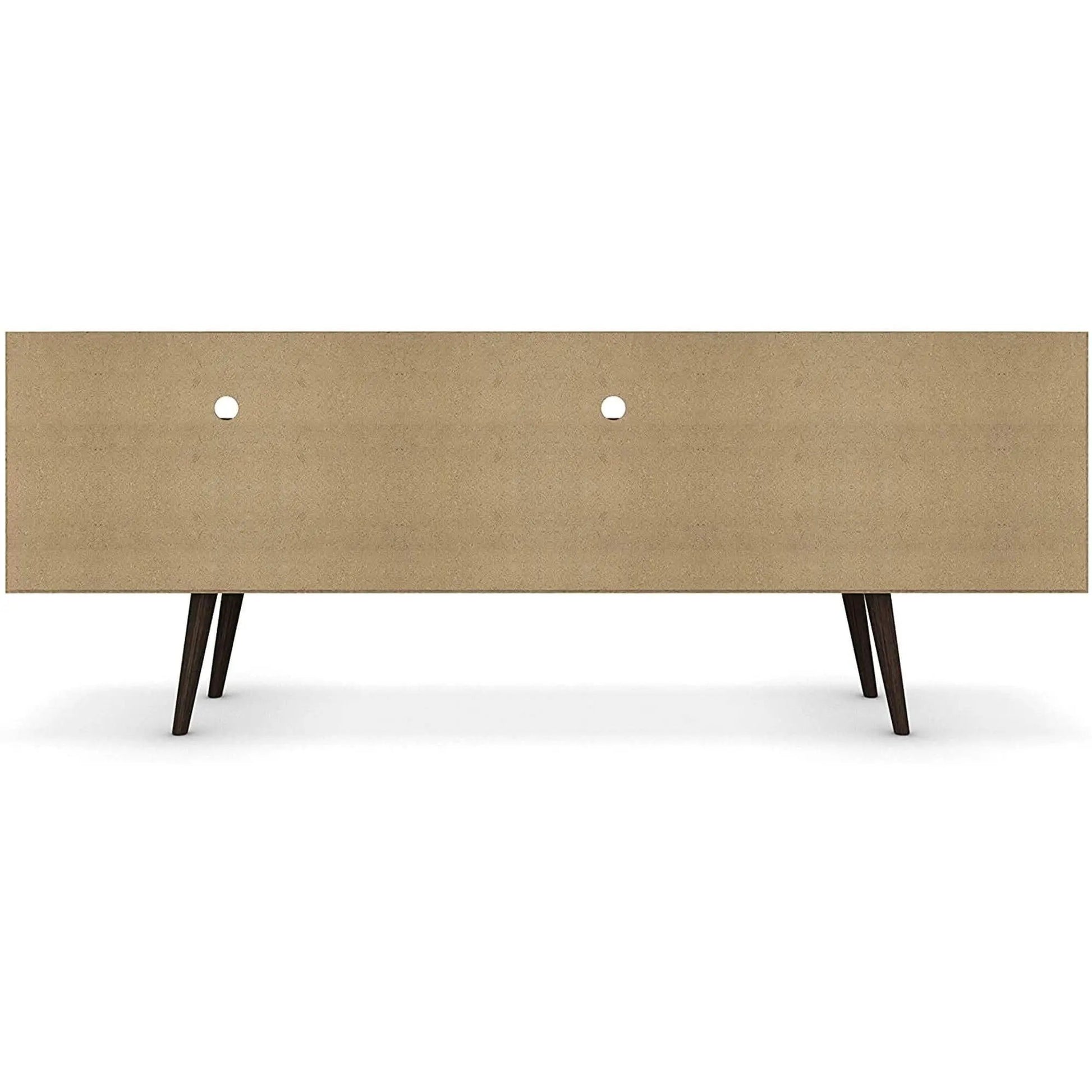 Mid Century TV Stand Solid Wood With Shelves And Cabinet from PriceLows™