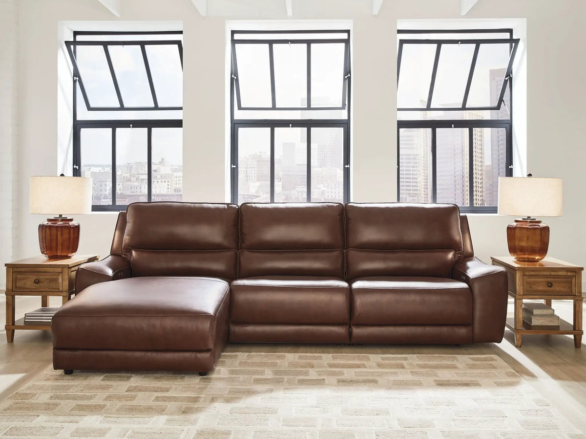 DeepWakes Power Reclining Sectional | Chaise Included | Ultra-Stylish Design | 130 Inch Length
