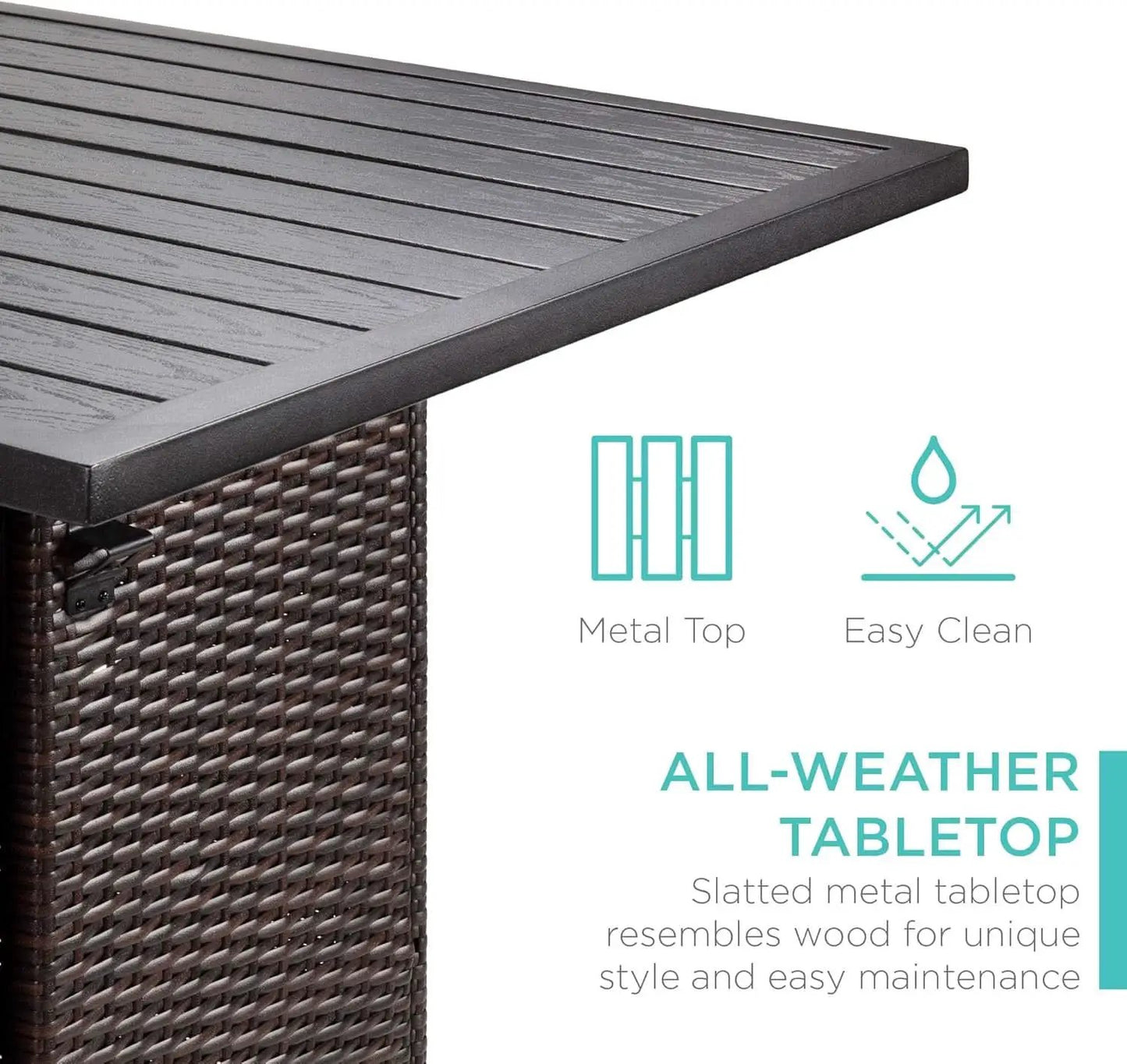 Brown Outdoor Wicker Bar Table Set With Bottle Opener from PriceLows™