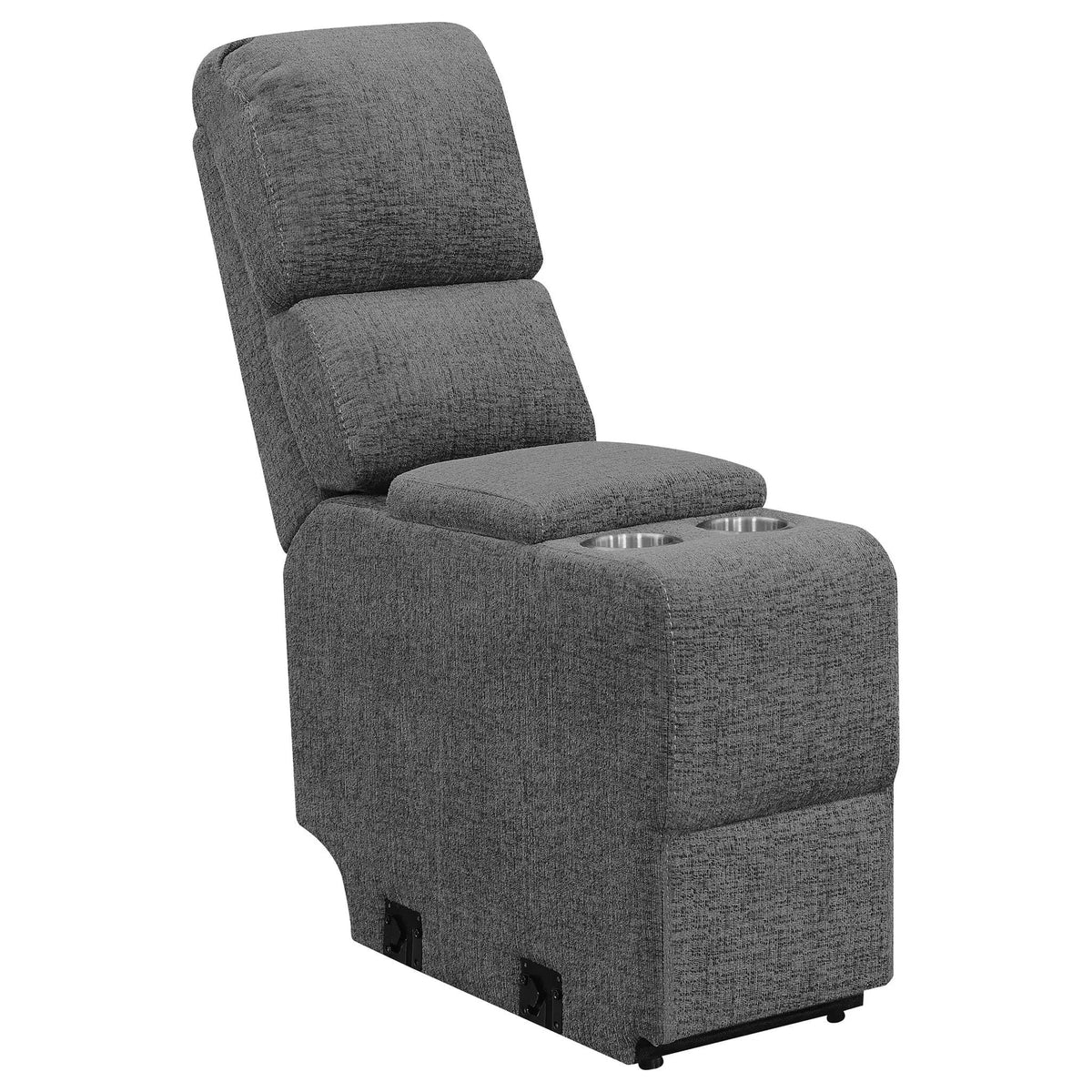 Bahrain 5-piece Upholstered Home Theater Seating Reclining Chair & Console | 5-Piece Set | Living Room Furniture | Charcoal