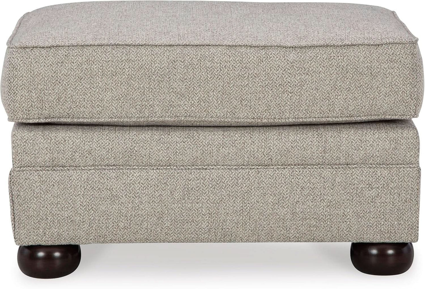 Rectangular Upholstered Ottoman Light Brown Bun Legs from PriceLows™