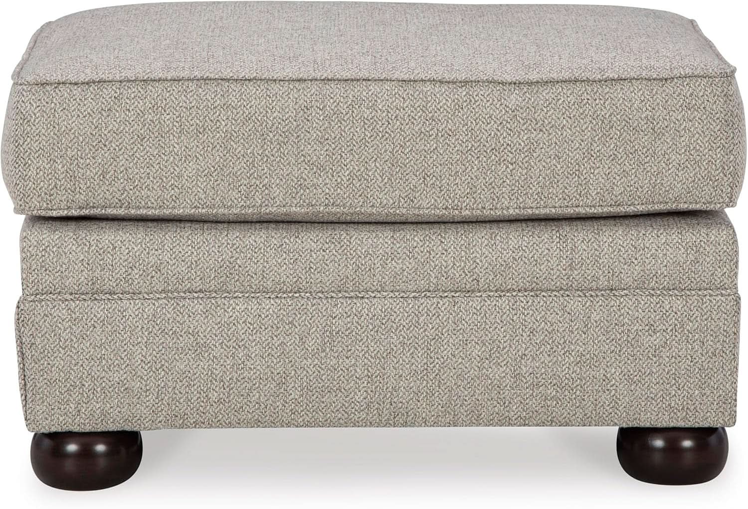 Rectangular Upholstered Ottoman Light Brown Bun Legs from PriceLows™