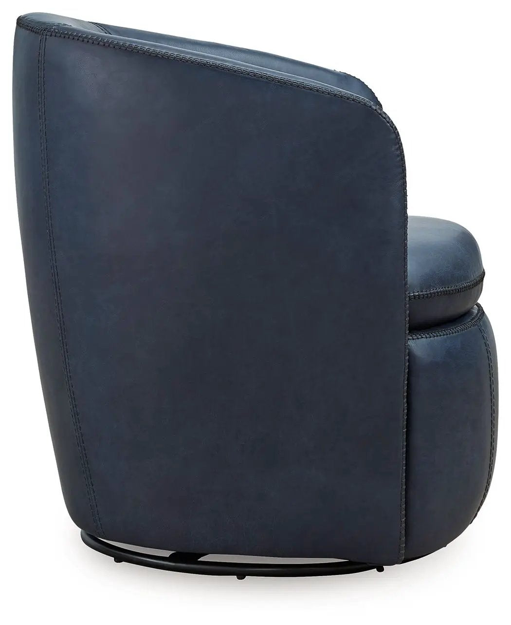 Kierreys Swivel Accent Chair | Supple Leather | Barrel Back | 31.63 Inch Height