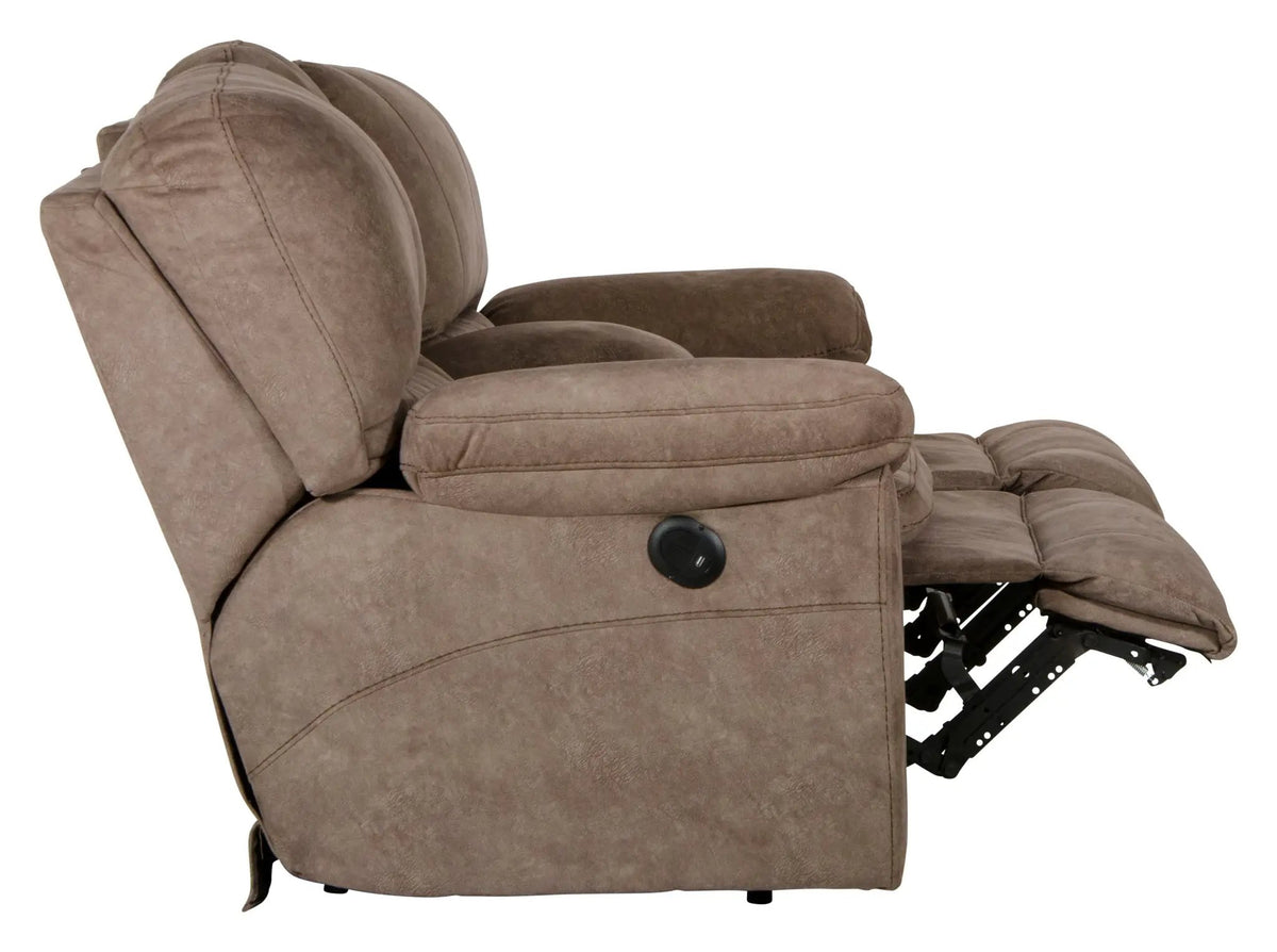 Reyes Power Lay Flat Reclining Console Loveseat With Storage & Cupholders | 2 Pieces | Polyester | Living Room