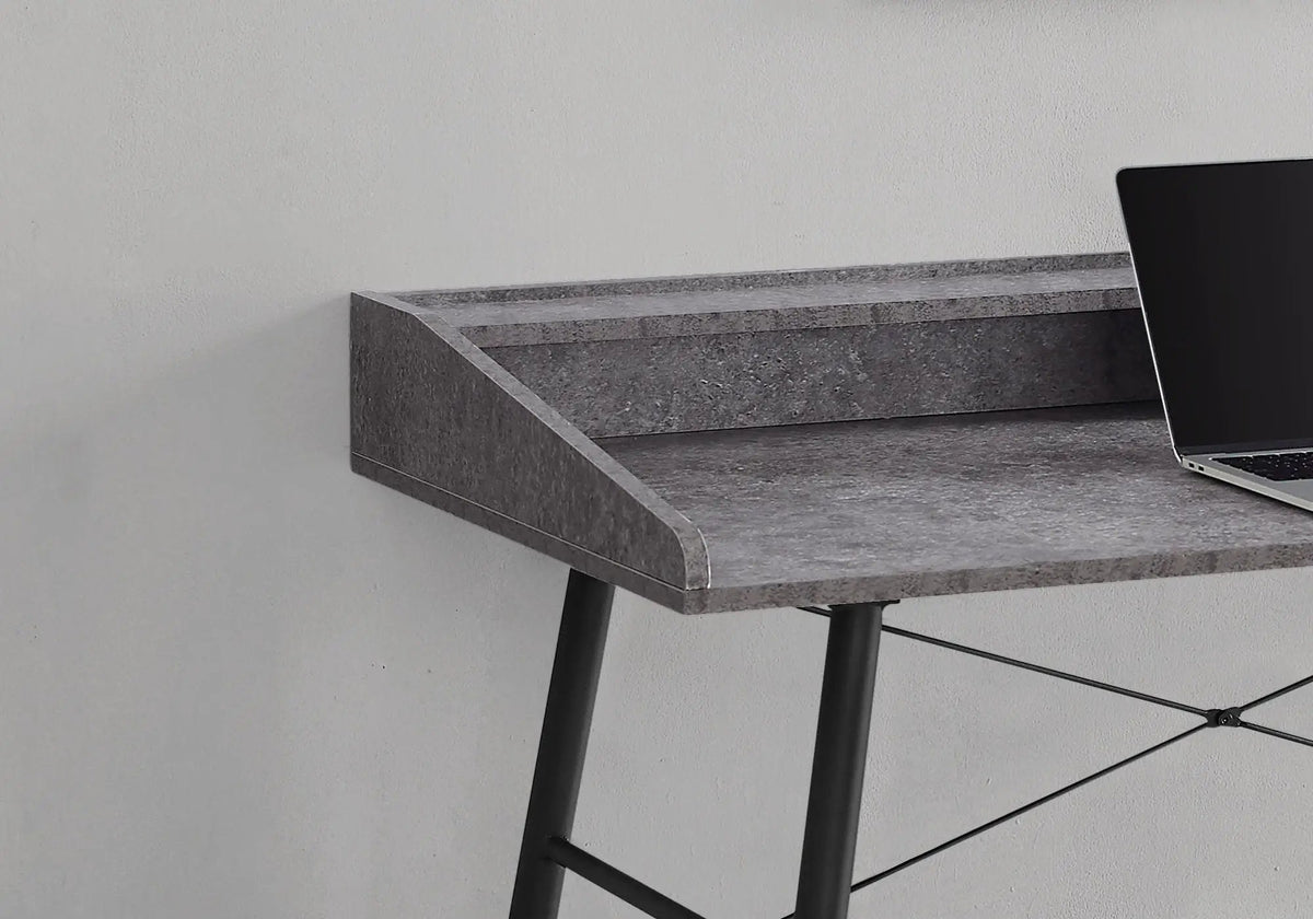 Sturdy Computer Desk With Shelves | 47.25 Inch Width | Matching Metal Base | 34 Inch Height