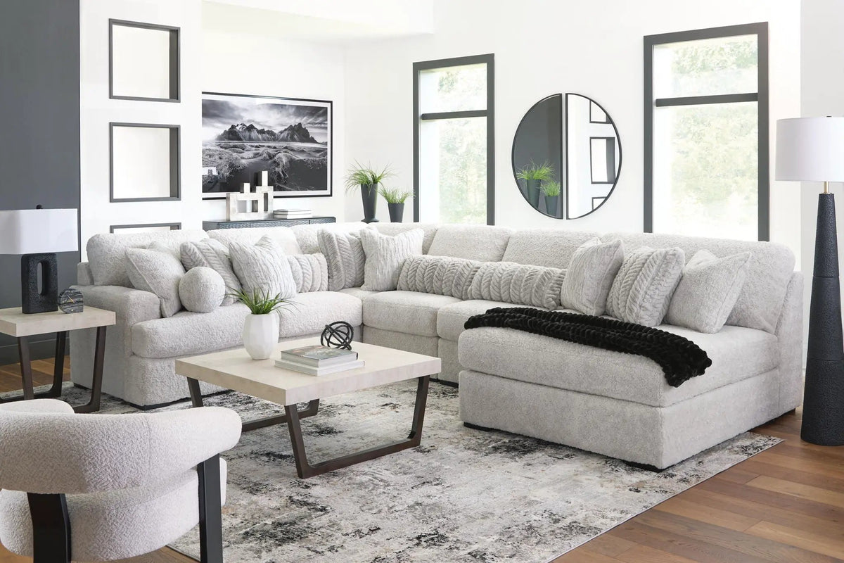 Cuddle Plush Sectional | Double Chaise | Ultra Soft Upholstery | 125 Inch Length