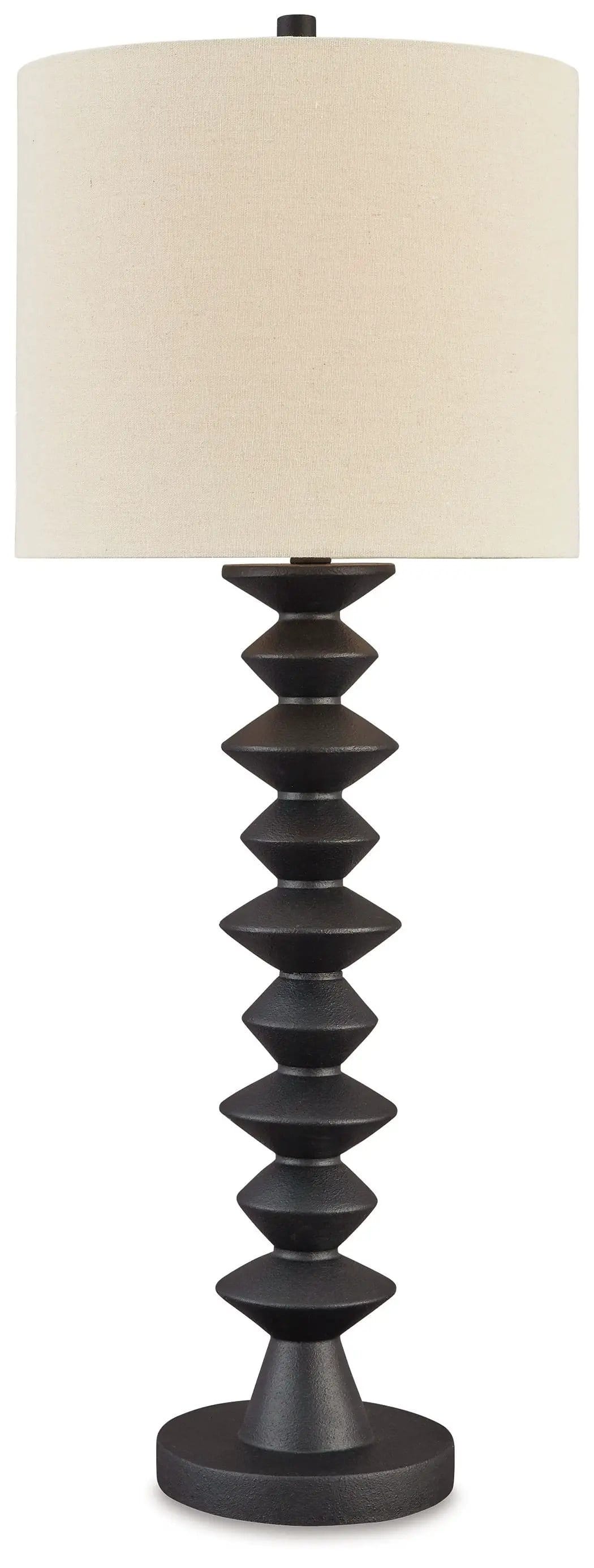 Luanndon Poly Buffet Lamp | 13.88 x 13.88 x 36.38 in | Fabric | Black