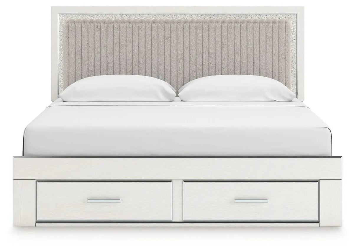 Zuraleus Upholstered Panel Platform Storage Bed | 4 Pieces | Bedroom Furniture | Bedroom