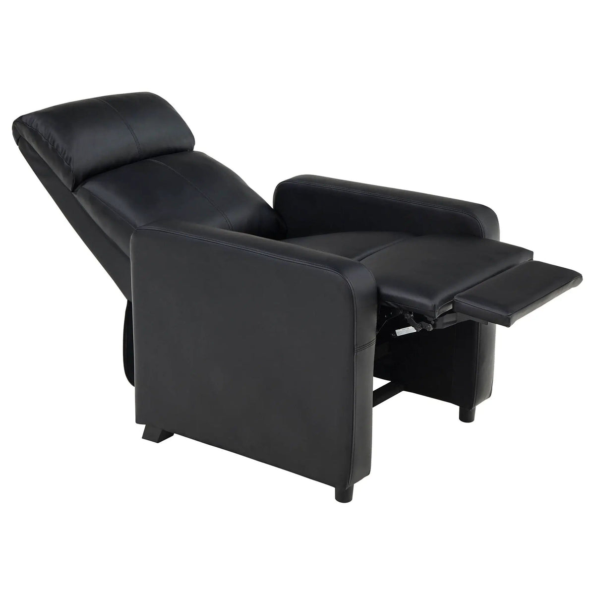 Toohey Upholstered Tufted Recliner Living Room Set Reclining Chair & Console | 127 x 39.75 x 41.25 in | Stainless Steel | Black