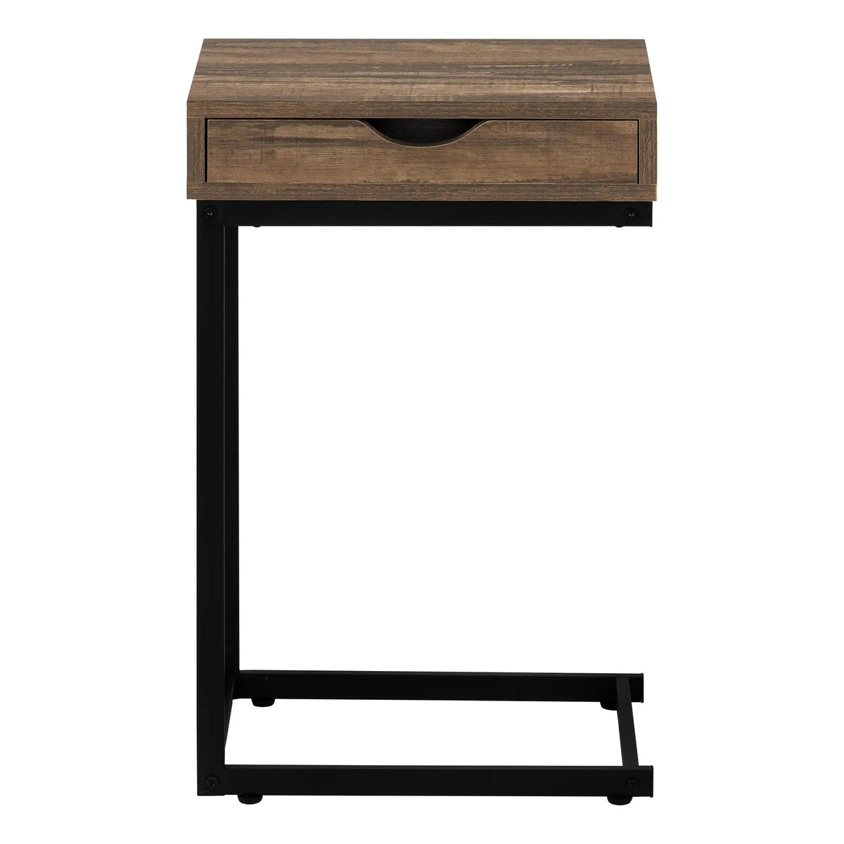 C-Shaped Accent Table | Sturdy Metal Base | Thick Panel Top | Contemporary Design