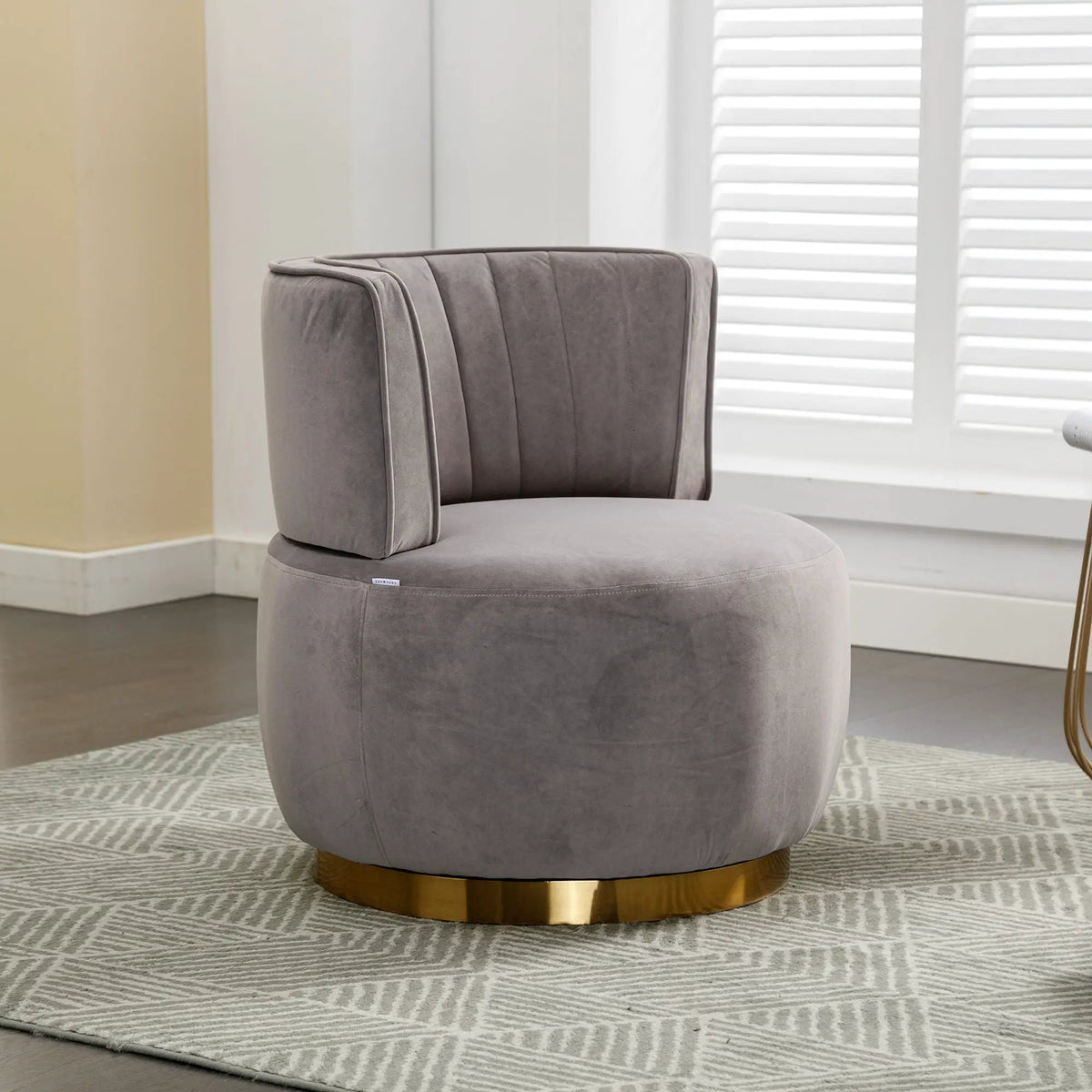 360 Degree Swivel Barrel Chair | Cuddle Accent Sofa Chair | Super Soft Fabric | Wrap-Around Barrel Back