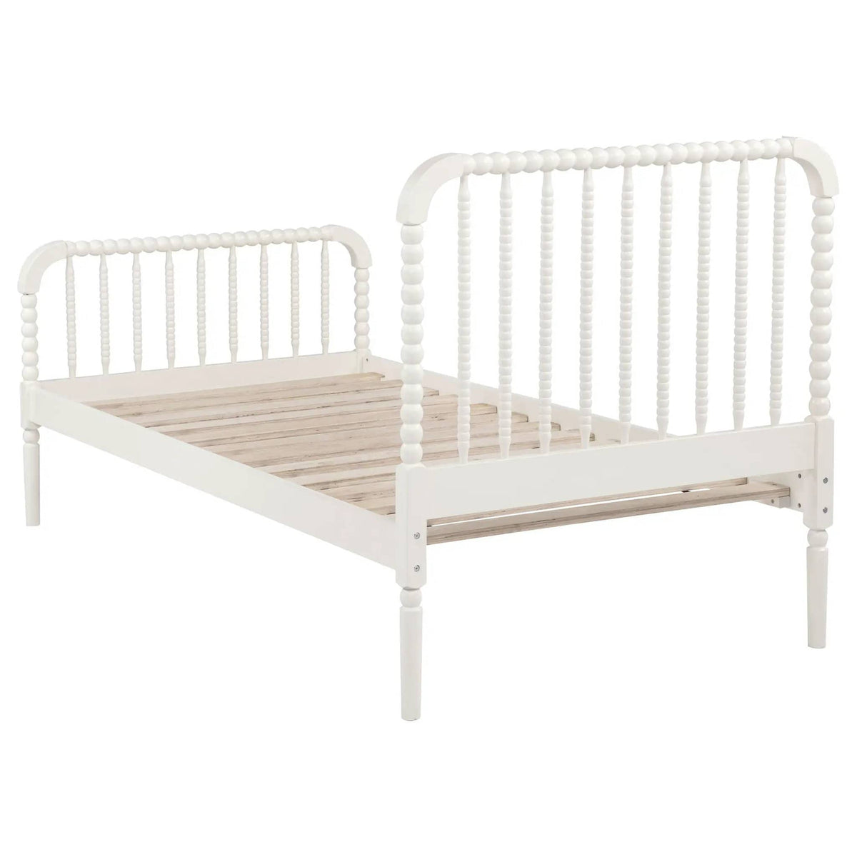 Jones Wood Twin Open Frame Bed | 41.75 x 79.25 x 44 in | Rubberwood | White