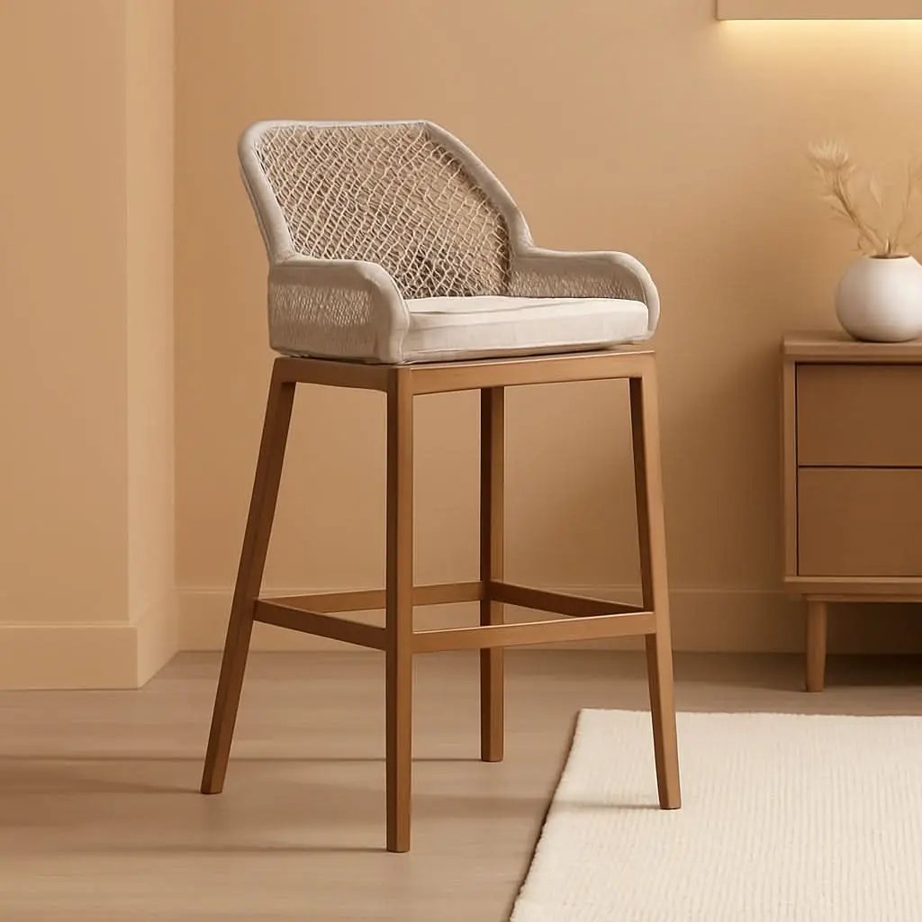 Counter Height Rattan Bar Stools Set Of 4 Outdoor Patio from PriceLows™