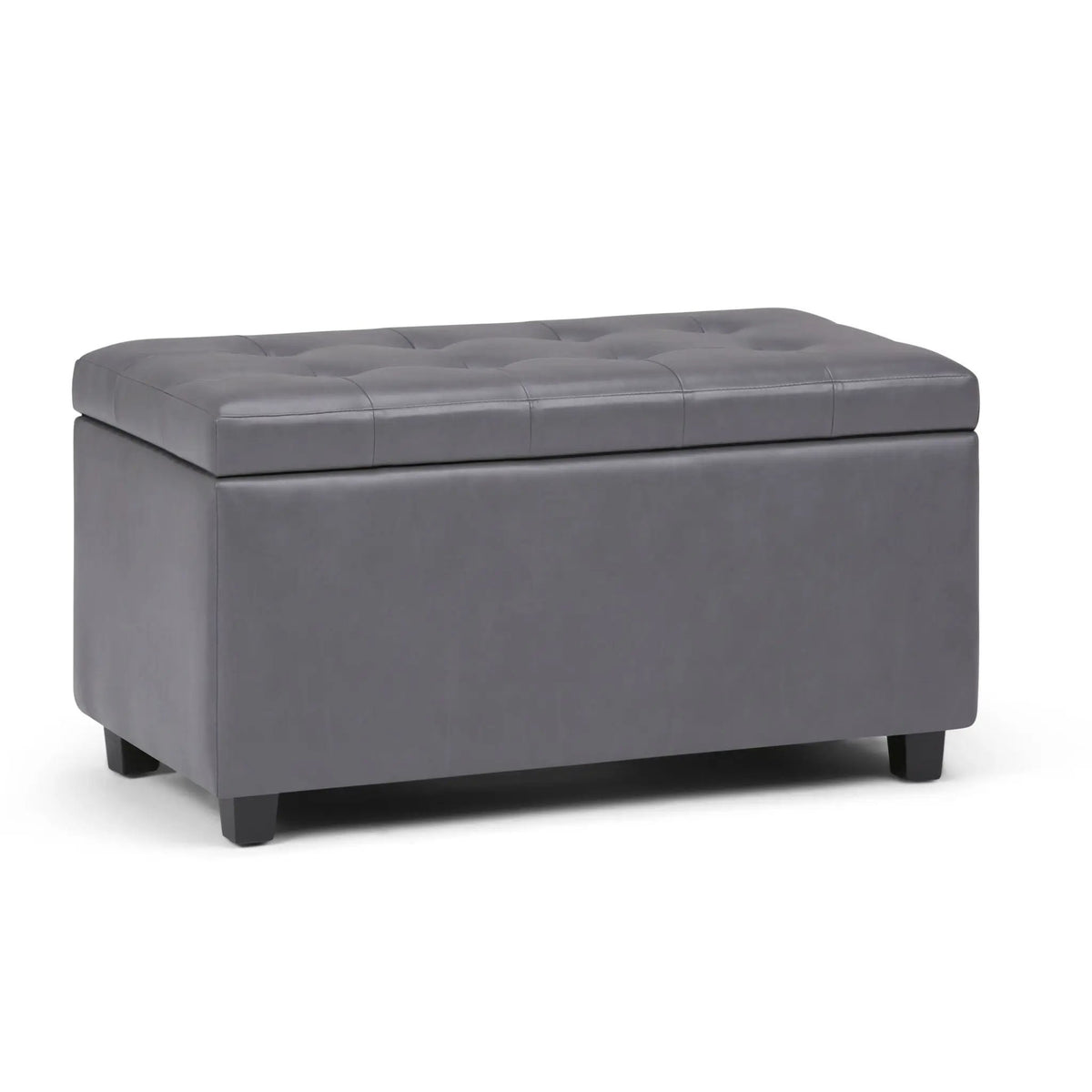 Cosmopolitan Upholstered Storage Ottoman | Child Safety Hinge | Large Interior Storage | 33.5 Inch Length