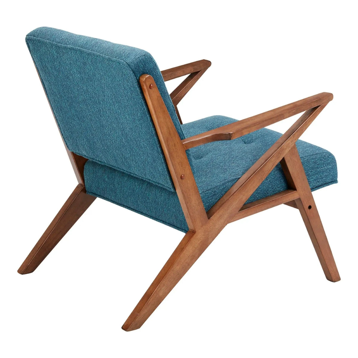 Mid-Century Lounge Chair | Tufted Upholstery | Solid Wood Frame | Tufted Back And Seat