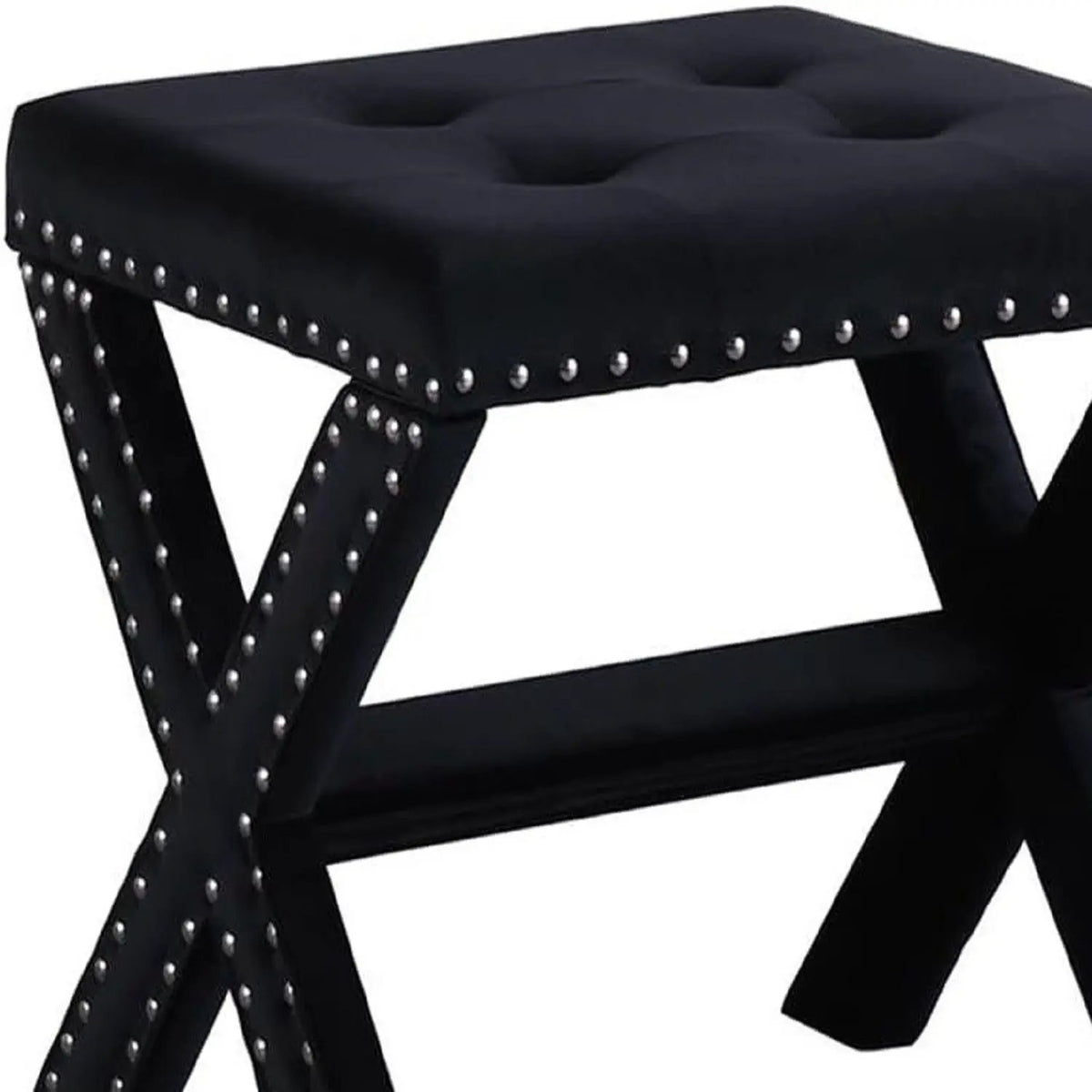 Upholstered Accent Bench | Nailhead Trim | Tufted Seat Cushion