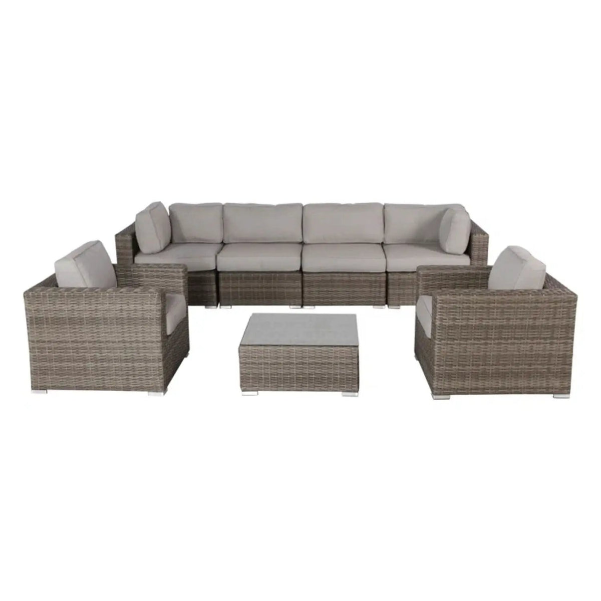 Outdoor Sectional Set | Handcrafted Wicker | Ultra-Soft Cushions | Entertainment Seating