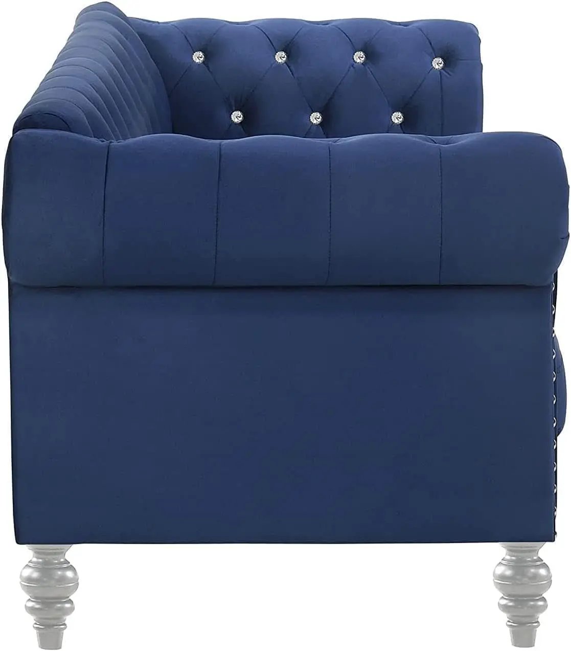 Royal Blue Crystal Tufted Velvet Sofa and Loveseat Set from PriceLows™
