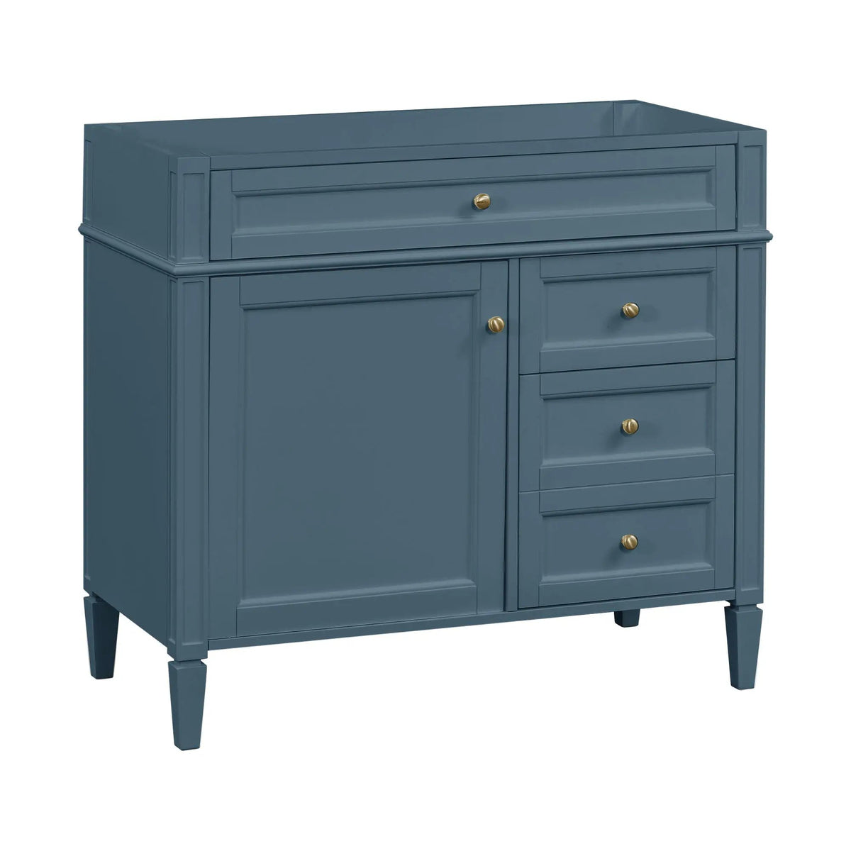 Bathroom Vanity | 3 Drawers | Blue Finish | Tip Out