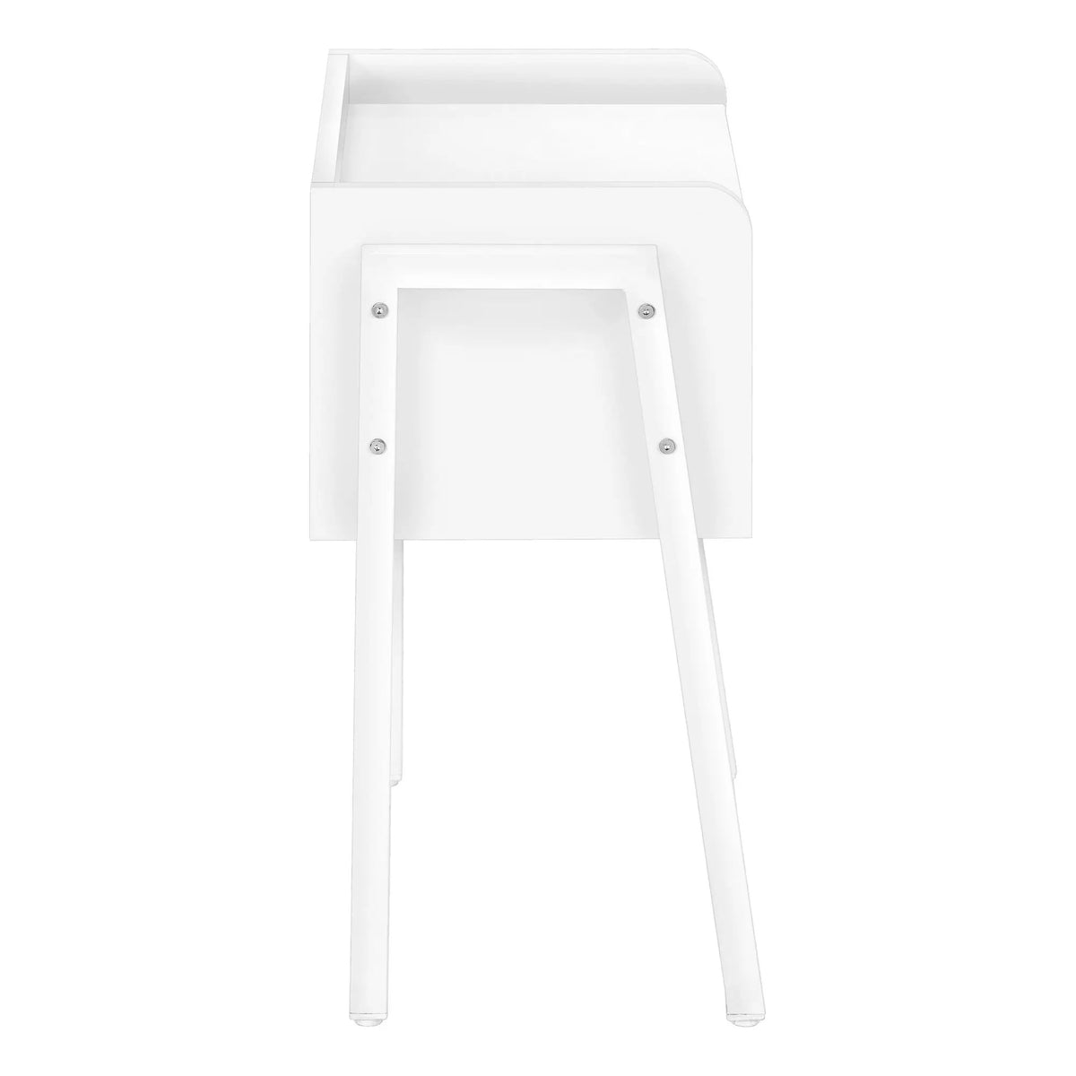 2-Tier Accent Side Table | Rectangular Top | Storage Cubby | Contemporary Design