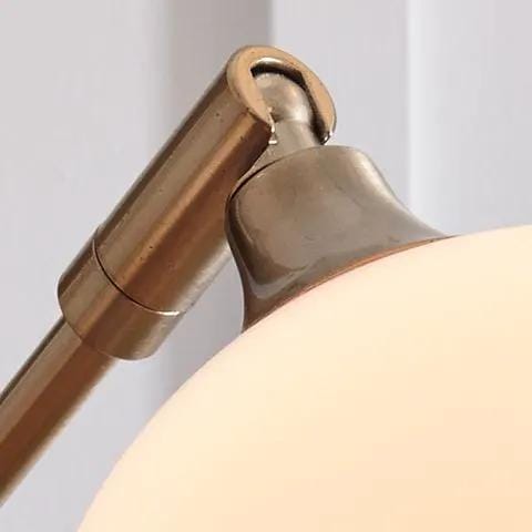 Taliya Metal Arc Lamp | 13.75 x 28 x 95 in | Marble & Glass | Champagne / White