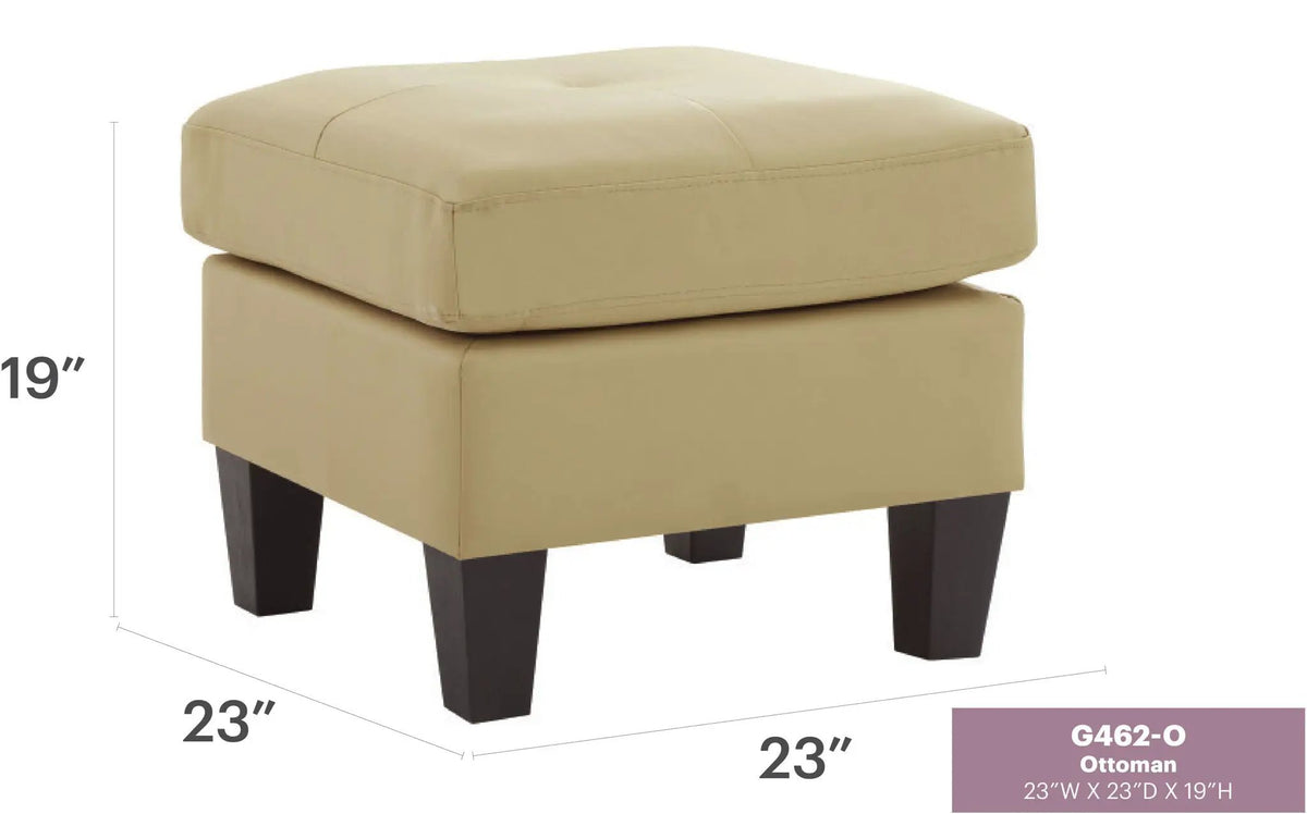 Tufted Ottoman | Compact Two Seater | White Finish | 23 In