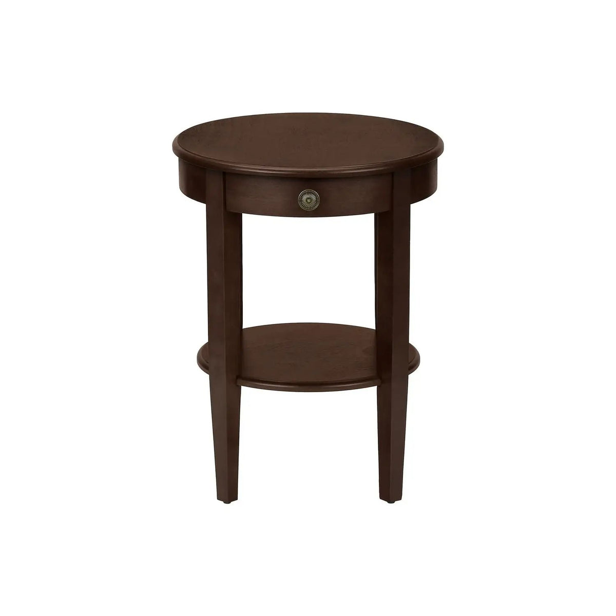 Accent Table | Two Tier | Storage Drawer | Espresso Brown